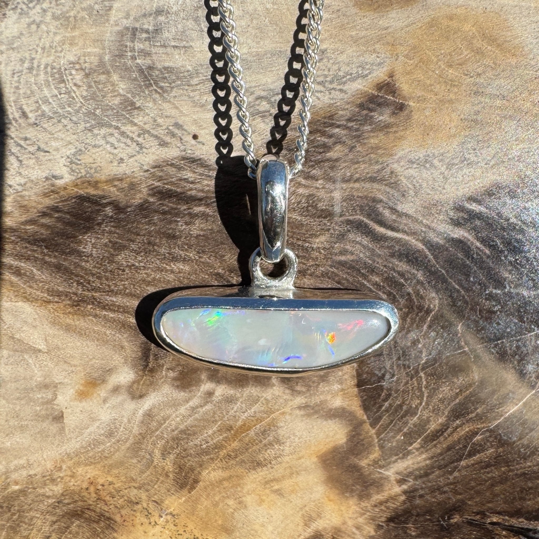 1.27ct Lightning Ridge Opal Pendant Necklace ~ 'Loch Ard Luminescence' | 925 Sterling Silver | Solid Australian Opal