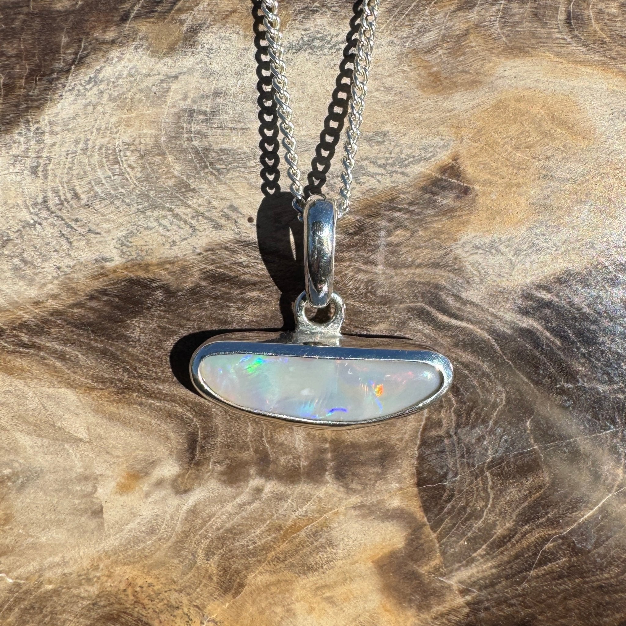1.27ct Lightning Ridge Opal Pendant Necklace ~ 'Loch Ard Luminescence' | 925 Sterling Silver | Solid Australian Opal