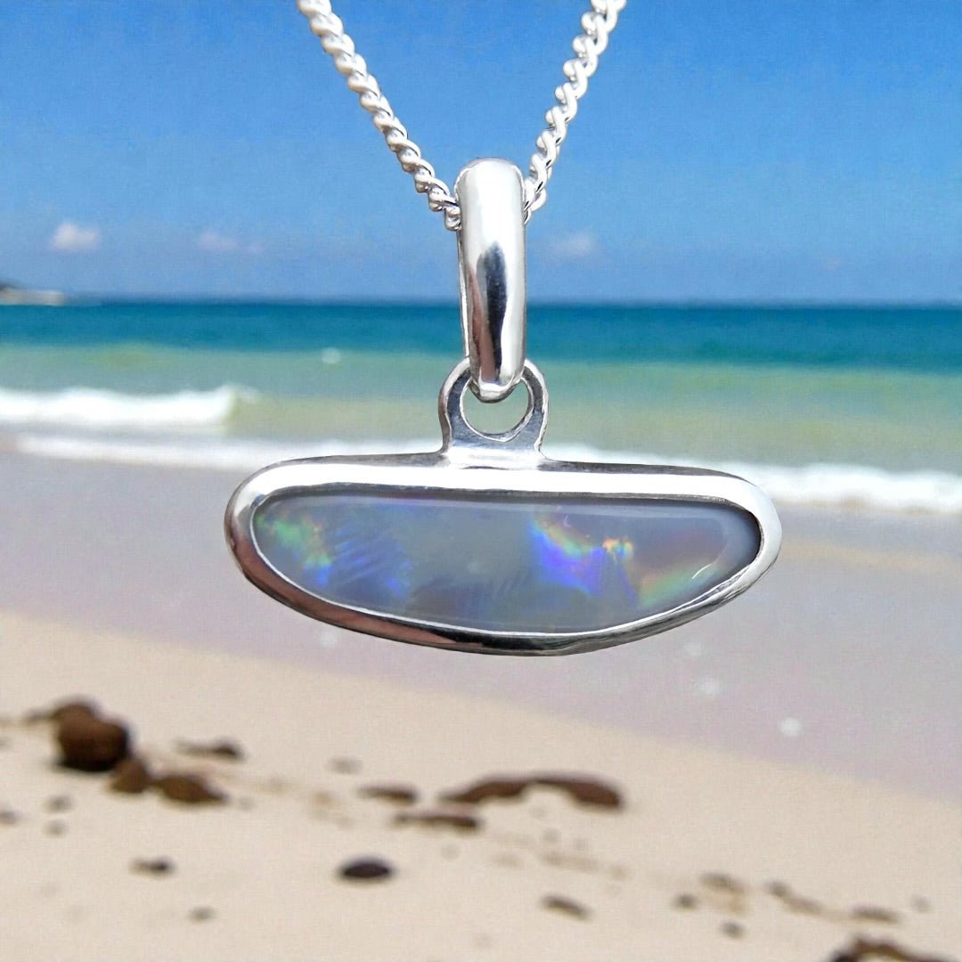 1.27ct Lightning Ridge Opal Pendant Necklace ~ 'Loch Ard Luminescence' | 925 Sterling Silver | Solid Australian Opal