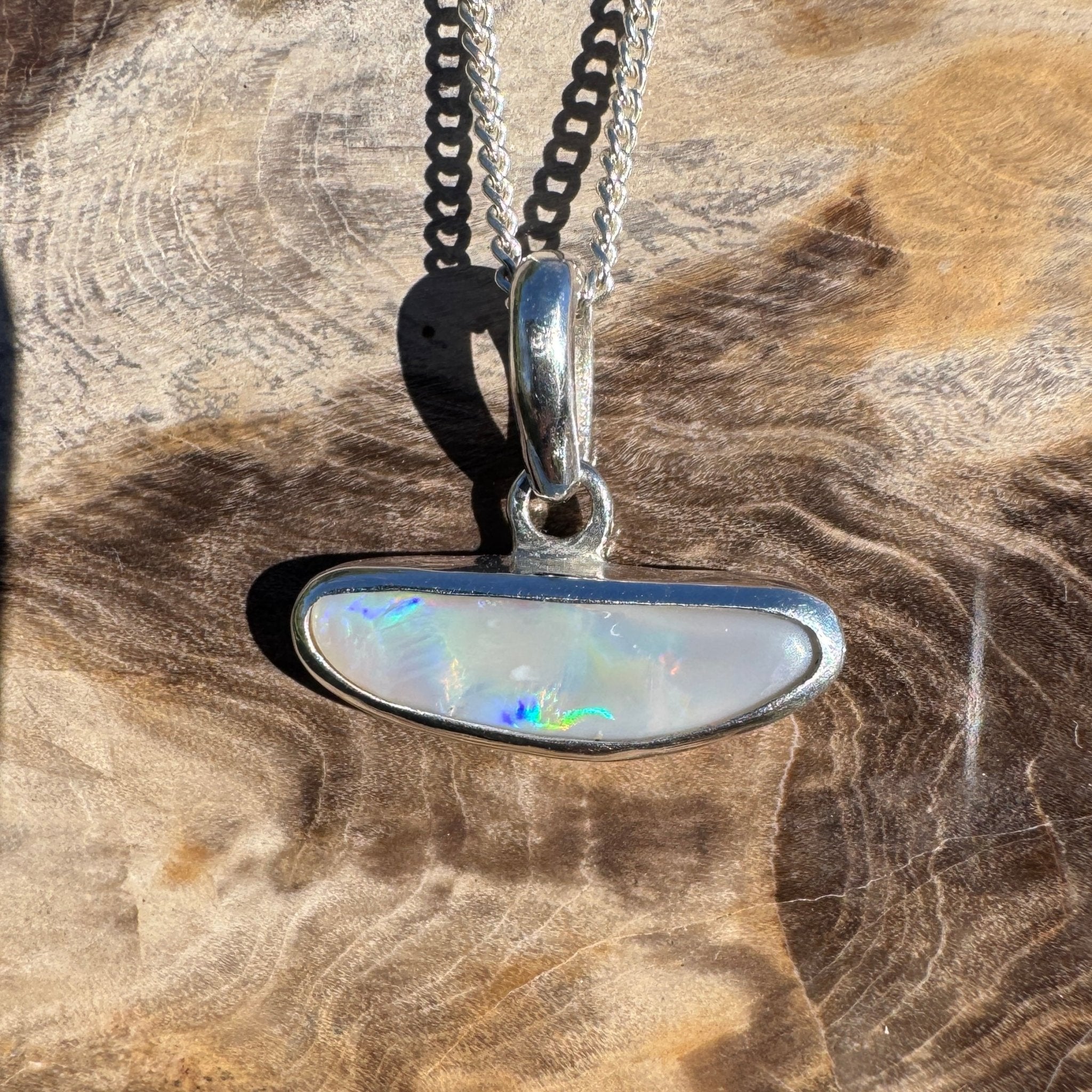 1.27ct Lightning Ridge Opal Pendant Necklace ~ 'Loch Ard Luminescence' | 925 Sterling Silver | Solid Australian Opal