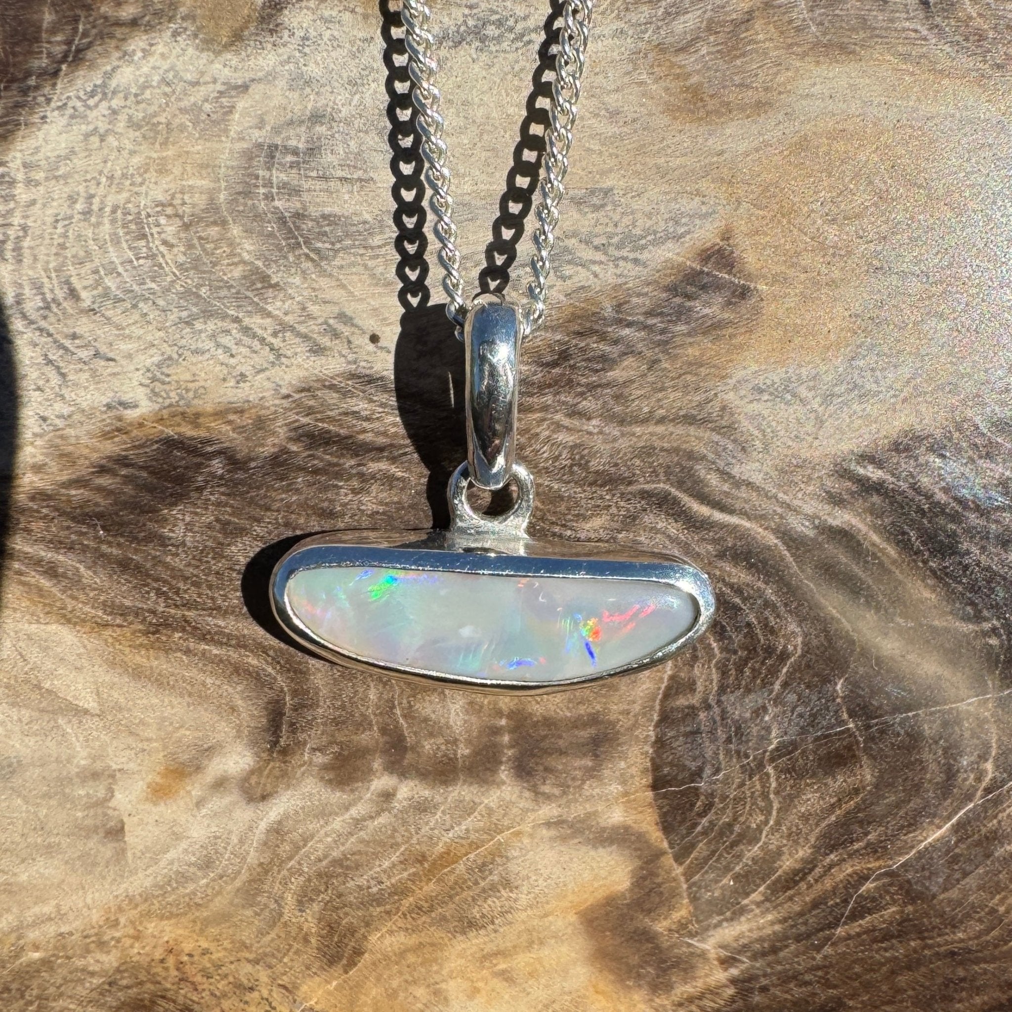 1.27ct Lightning Ridge Opal Pendant Necklace ~ 'Loch Ard Luminescence' | 925 Sterling Silver | Solid Australian Opal