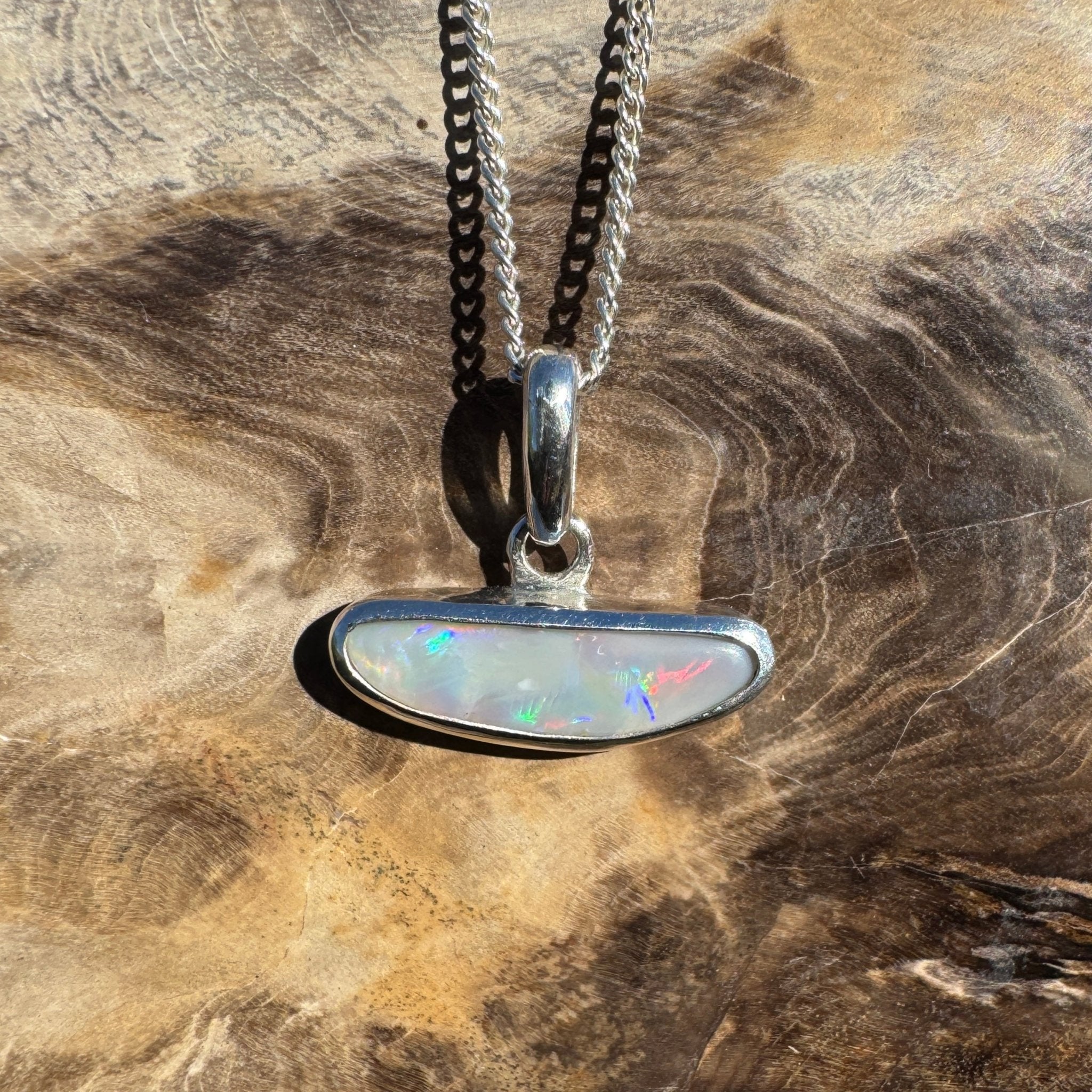 1.27ct Lightning Ridge Opal Pendant Necklace ~ 'Loch Ard Luminescence' | 925 Sterling Silver | Solid Australian Opal