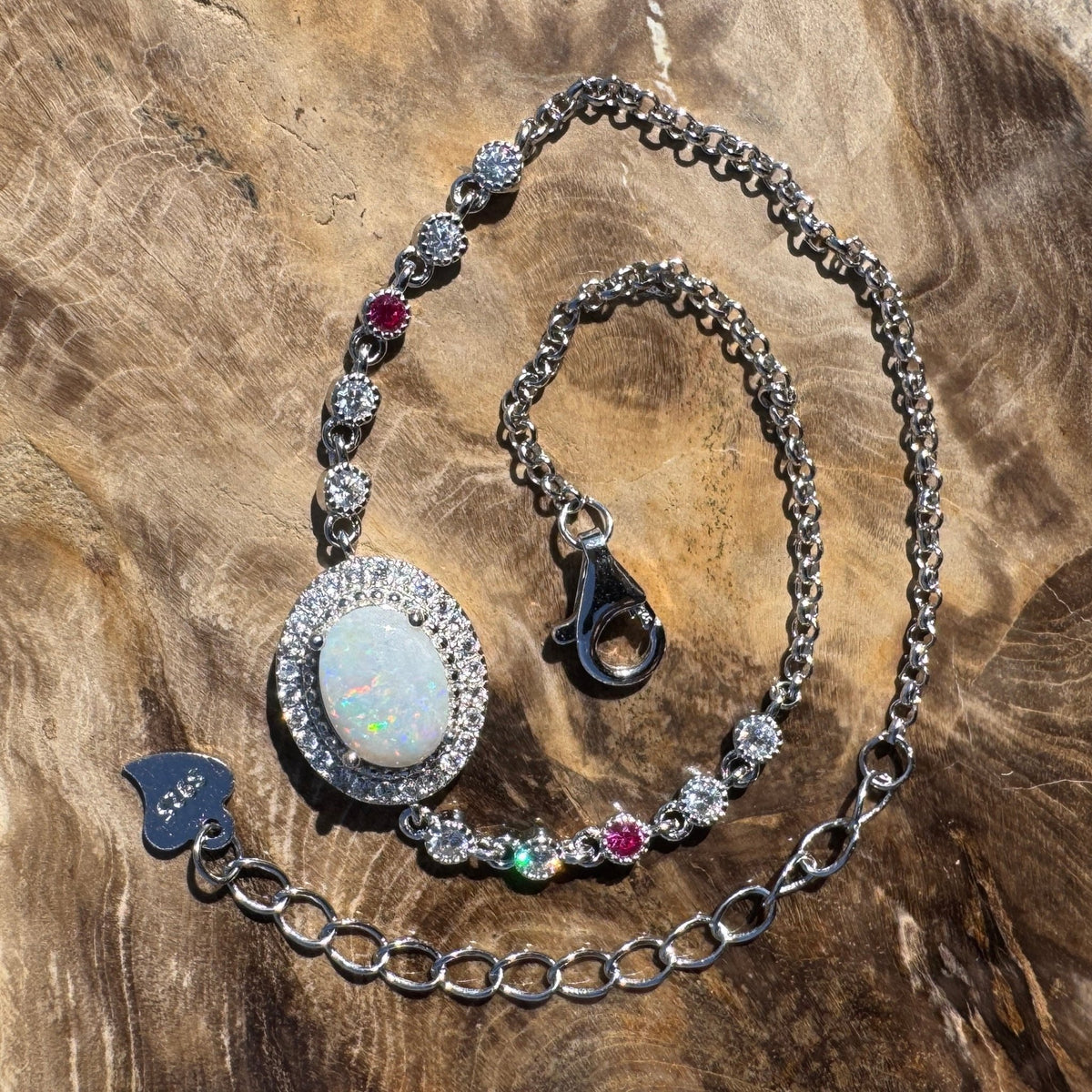 1.2ct Coober Pedy Opal Bracelet ~ 'Ingomar Sunrise' | 925 Sterling Silver | Solid Australian Opal