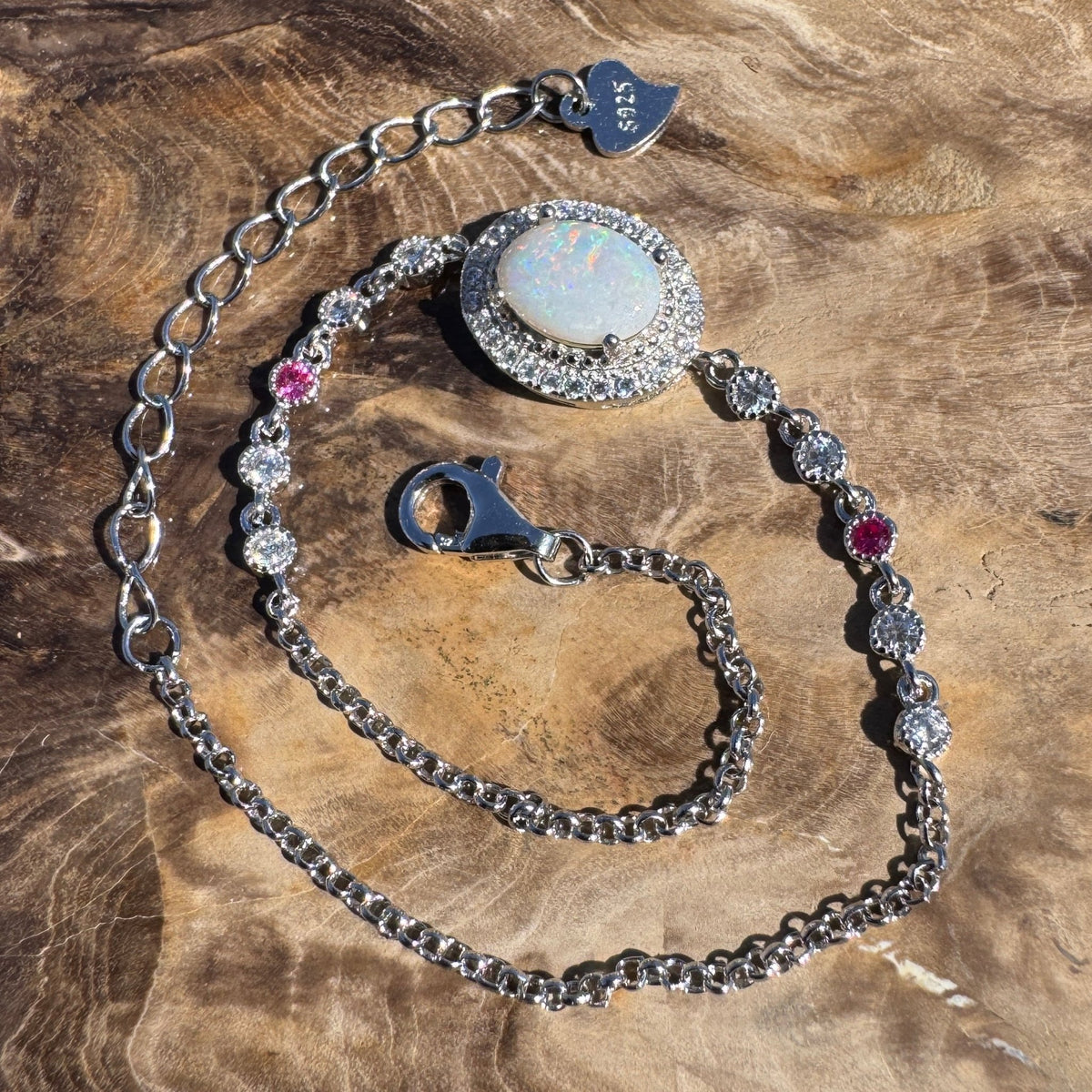1.2ct Coober Pedy Opal Bracelet ~ 'Ingomar Sunrise' | 925 Sterling Silver | Solid Australian Opal