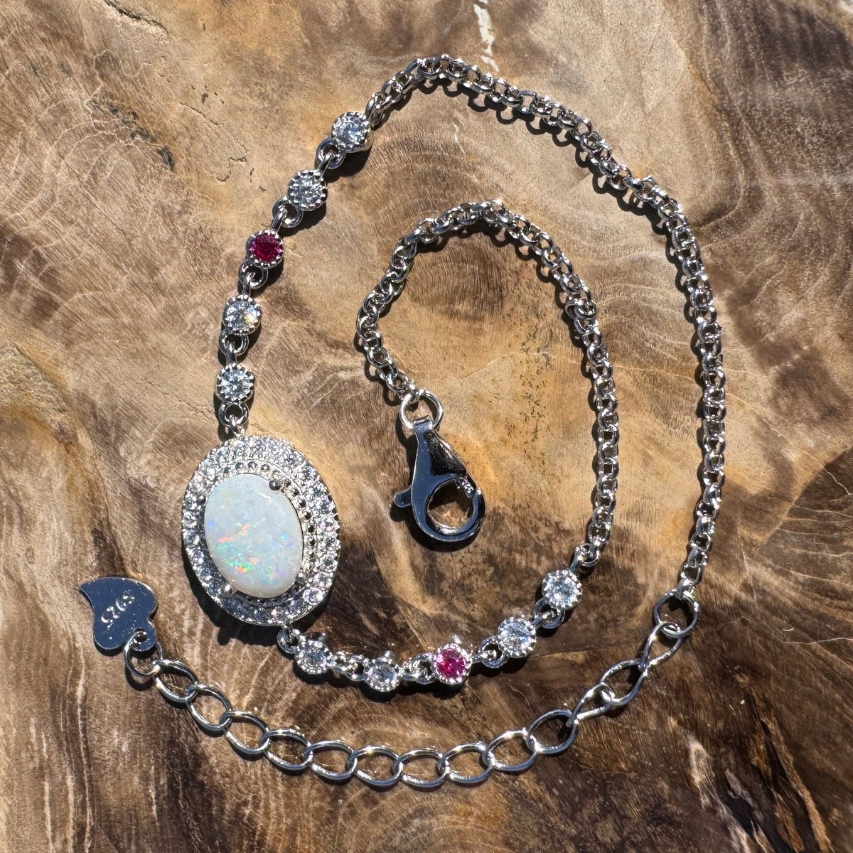 1.2ct Coober Pedy Opal Bracelet ~ 'Ingomar Sunrise' | 925 Sterling Silver | Solid Australian Opal