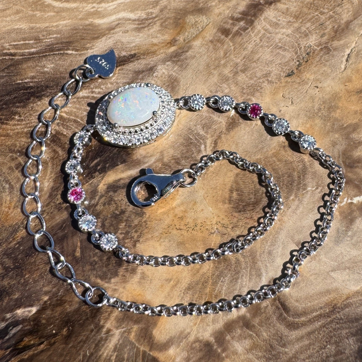 1.2ct Coober Pedy Opal Bracelet ~ 'Ingomar Sunrise' | 925 Sterling Silver | Solid Australian Opal