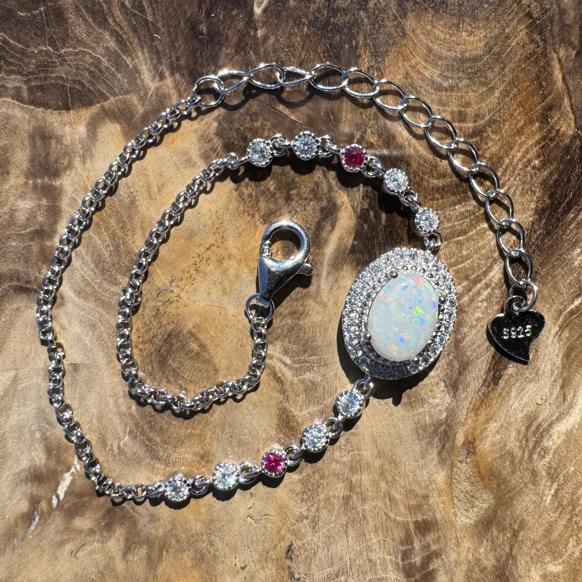 1.2ct Coober Pedy Opal Bracelet ~ 'Ingomar Sunrise' | 925 Sterling Silver | Solid Australian Opal