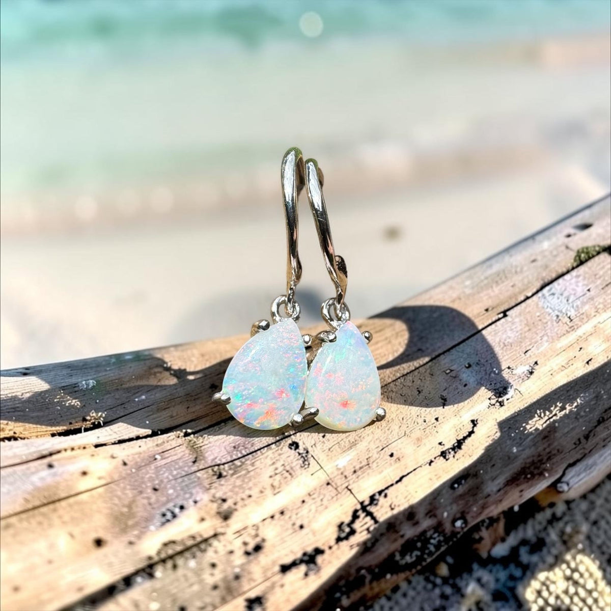 1.2ct Coober Pedy Opal Hook Earrings ~ 'Mitchell Falls Drops' | 925 Sterling Silver | Solid Australian Opal