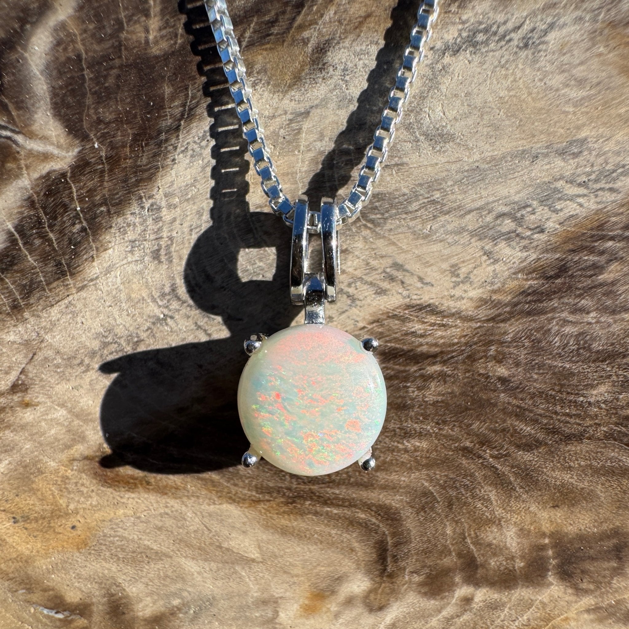 1.2ct Coober Pedy Opal Pendant Necklace ~ 'Bega Colour' | 925 Sterling Silver | Solid Australian Opal