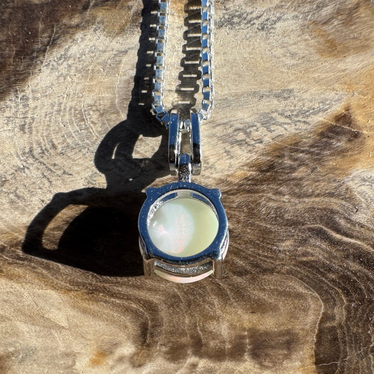 1.2ct Coober Pedy Opal Pendant Necklace ~ 'Bega Colour' | 925 Sterling Silver | Solid Australian Opal