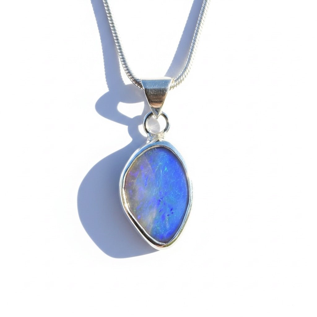 1.2ct Coober Pedy Opal Pendant Necklace ~ 'Cradle Dusk' | 925 Sterling Silver | Solid Australian Opal