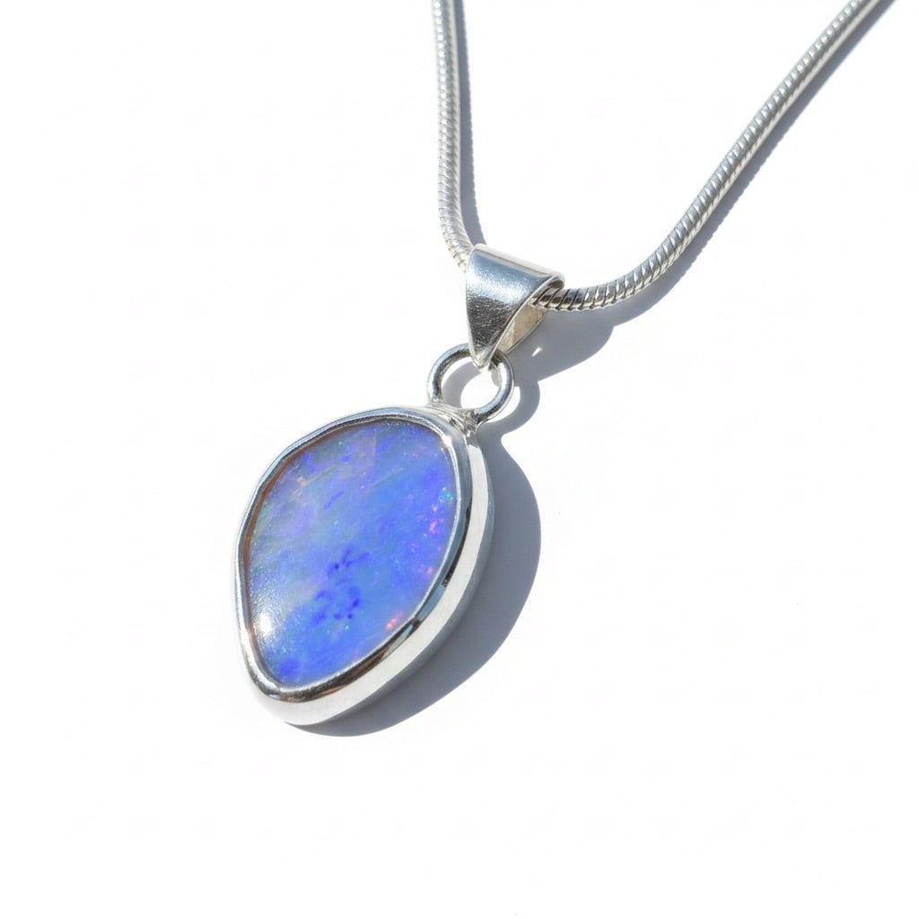 1.2ct Coober Pedy Opal Pendant Necklace ~ 'Cradle Dusk' | 925 Sterling Silver | Solid Australian Opal