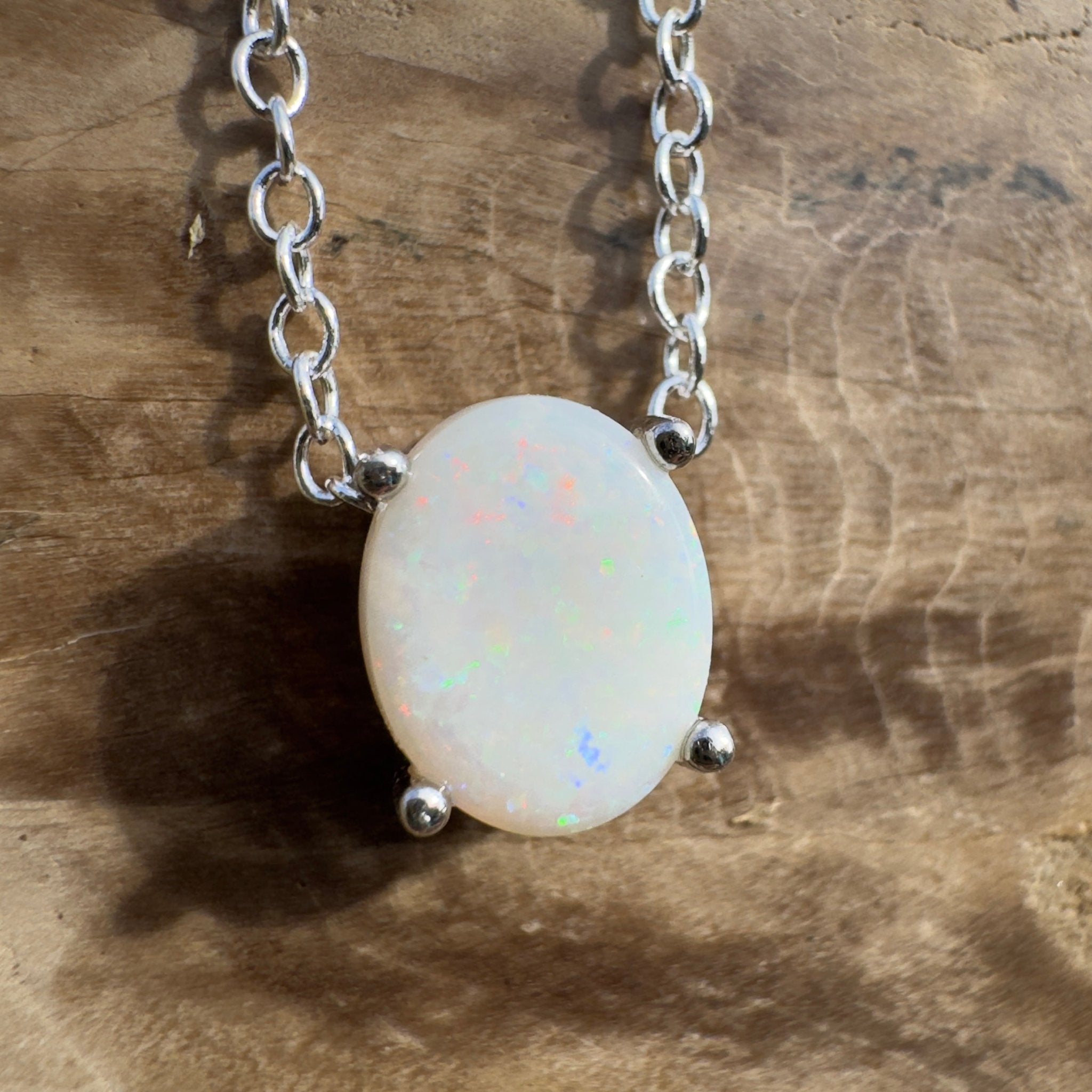 1.2ct Coober Pedy Opal Pendant Necklace ~ 'Ikara Prism' | 925 Sterling Silver | Solid Australian Opal