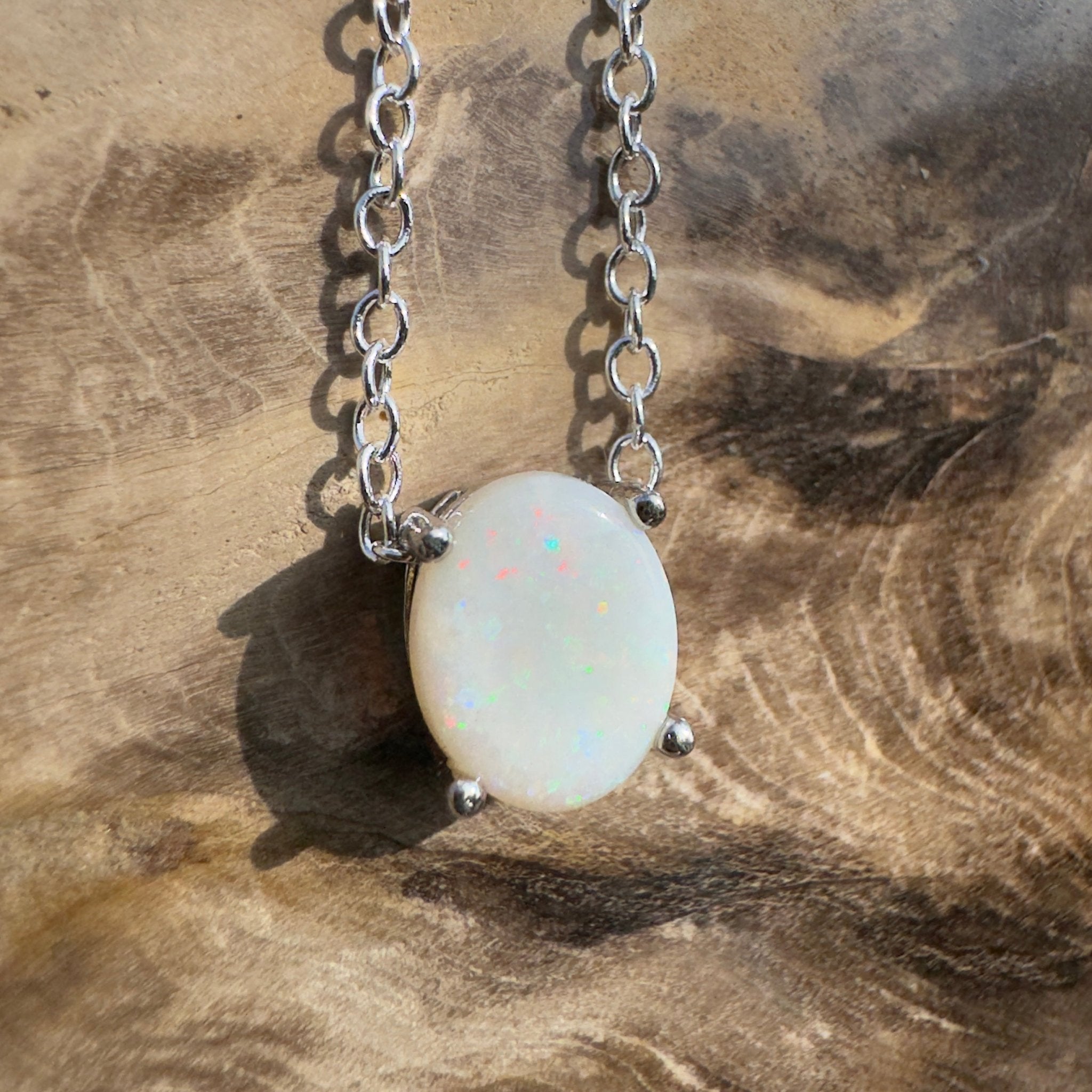 1.2ct Coober Pedy Opal Pendant Necklace ~ 'Ikara Prism' | 925 Sterling Silver | Solid Australian Opal