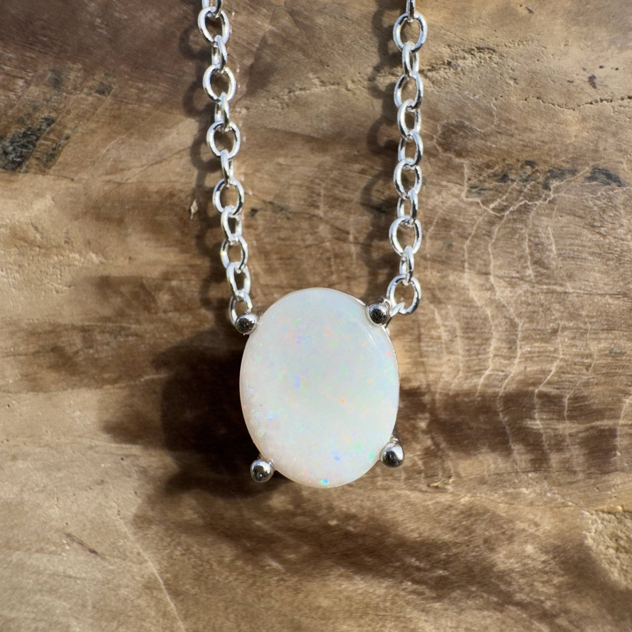 1.2ct Coober Pedy Opal Pendant Necklace ~ 'Ikara Prism' | 925 Sterling Silver | Solid Australian Opal