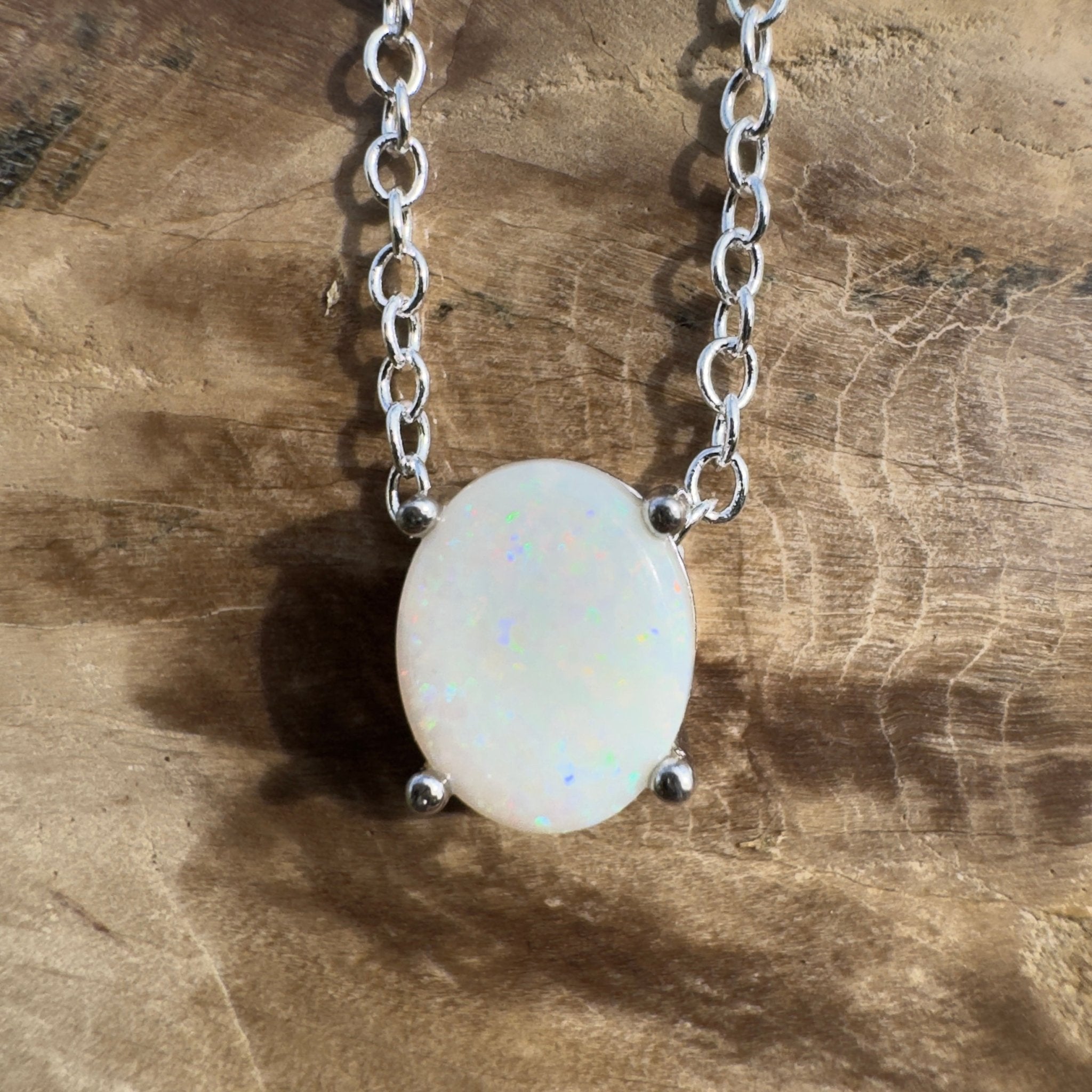 1.2ct Coober Pedy Opal Pendant Necklace ~ 'Ikara Prism' | 925 Sterling Silver | Solid Australian Opal