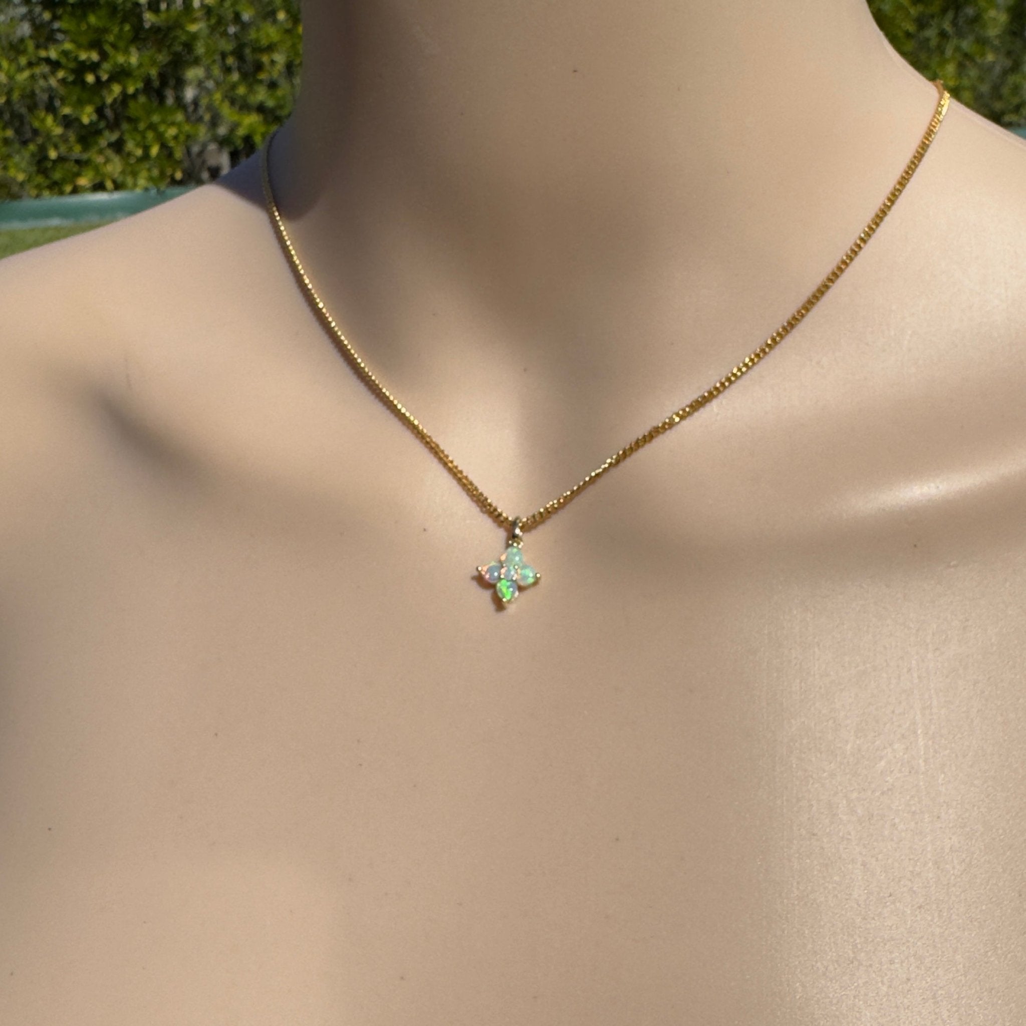 1.2ct Coober Pedy Opal Pendant Necklace ~ 'Kirra Point Gold' | 9ct Yellow Gold | Solid Australian Opal