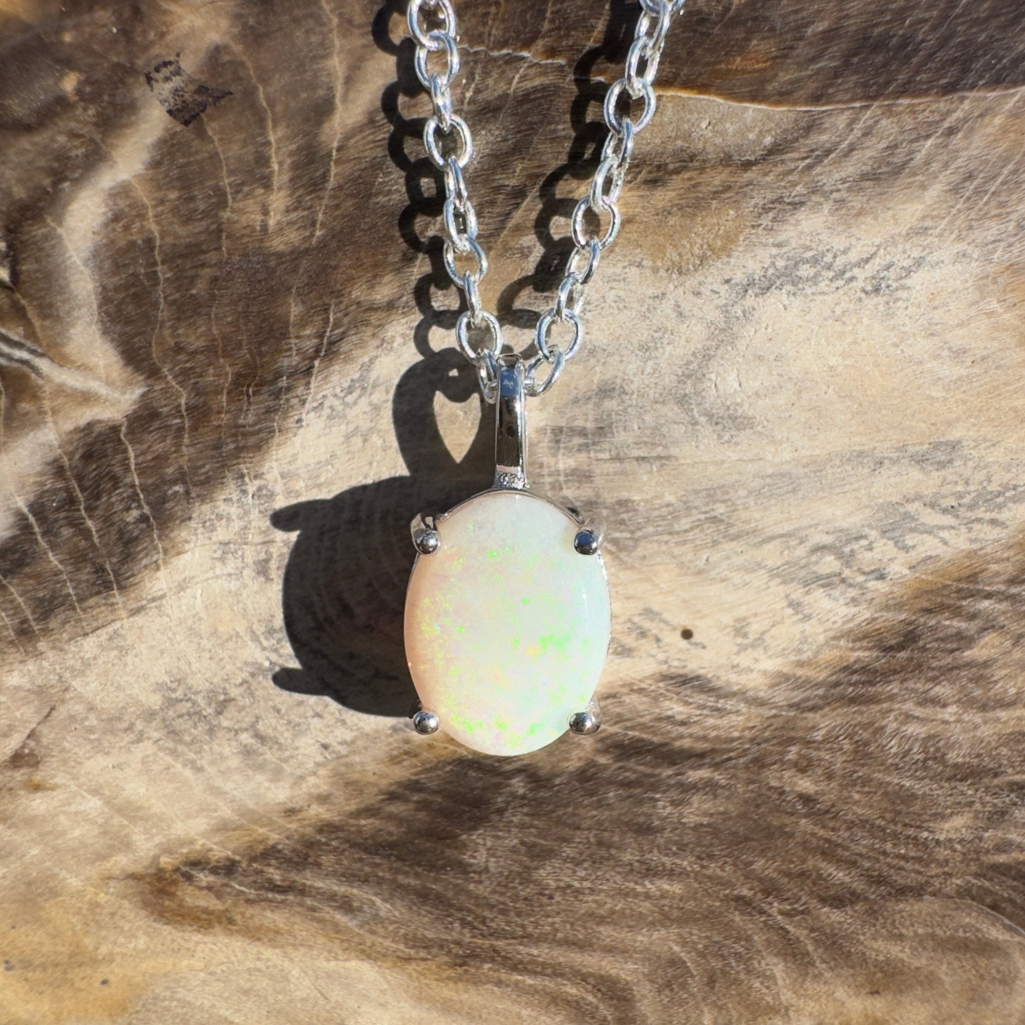 1.2ct Coober Pedy Opal Pendant Necklace ~ 'Lamington Canopy' | 925 Sterling Silver | Solid Australian Opal