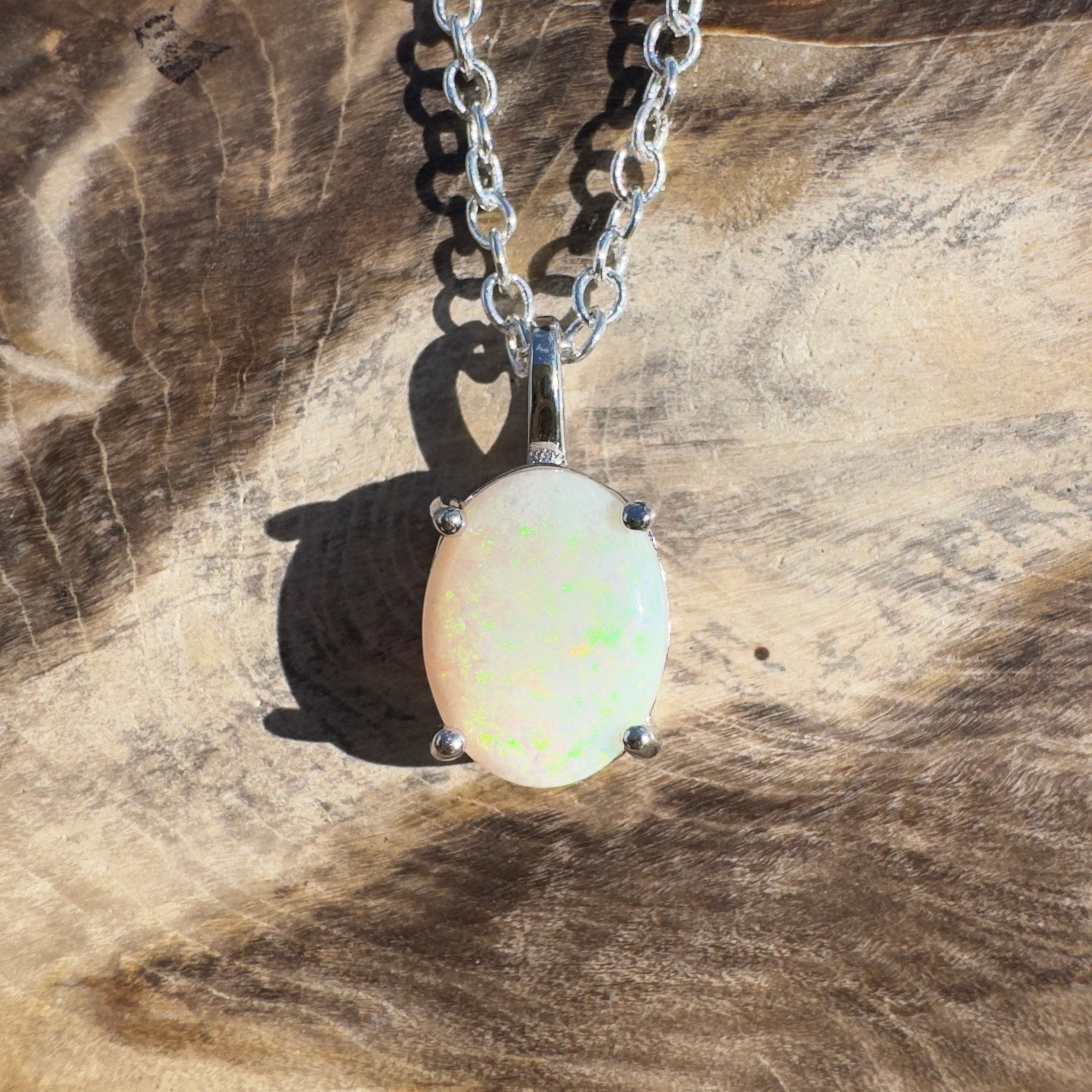 1.2ct Coober Pedy Opal Pendant Necklace ~ 'Lamington Canopy' | 925 Sterling Silver | Solid Australian Opal