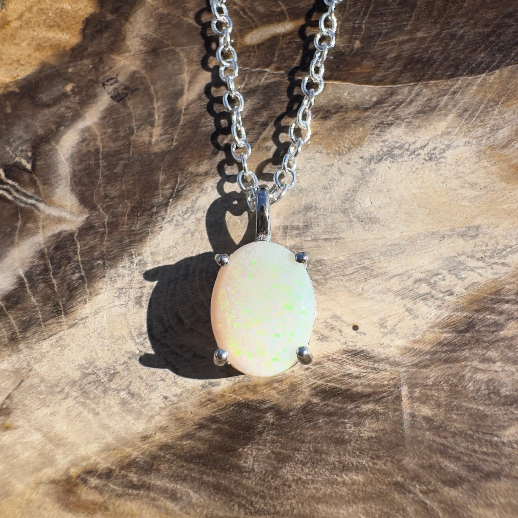 1.2ct Coober Pedy Opal Pendant Necklace ~ 'Lamington Canopy' | 925 Sterling Silver | Solid Australian Opal