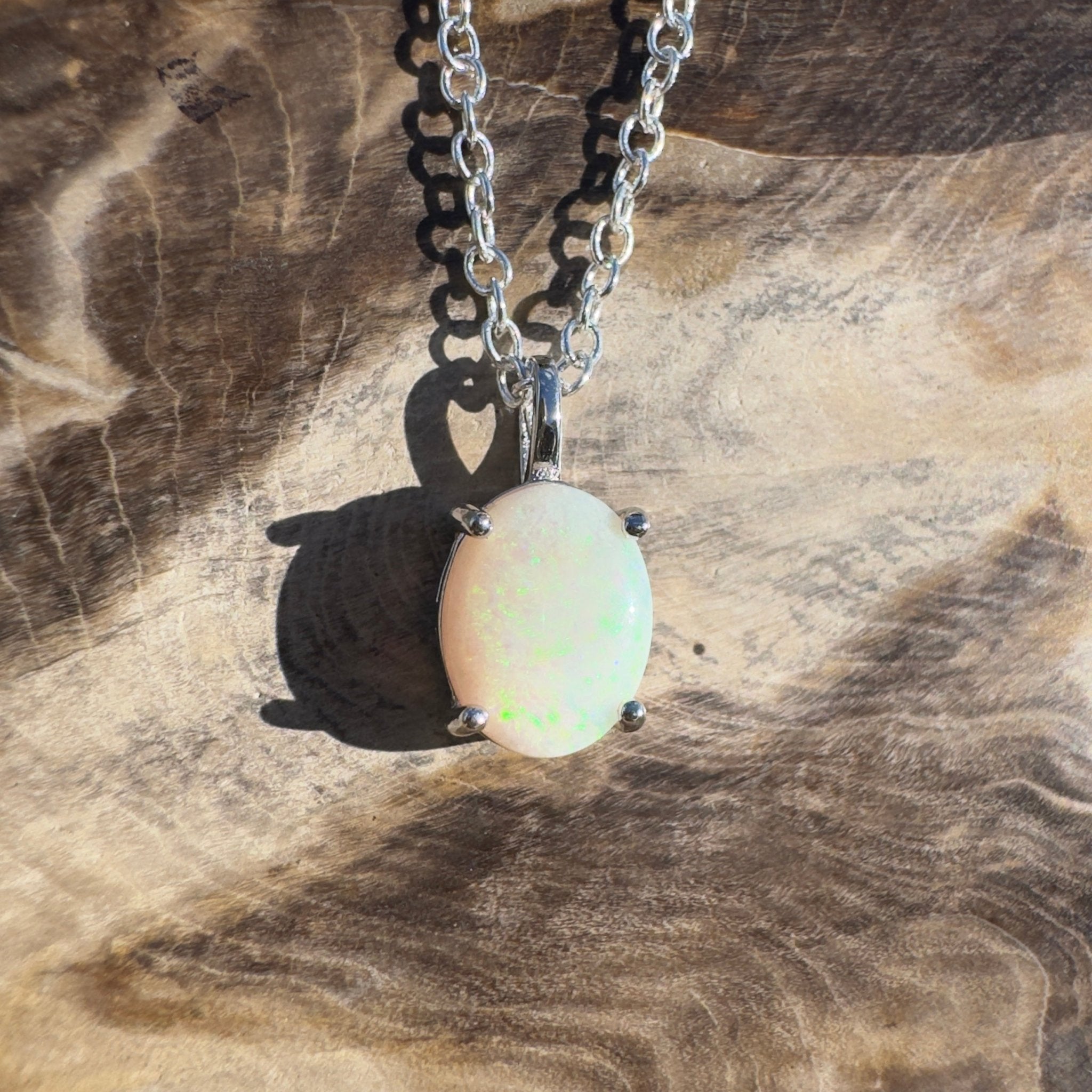 1.2ct Coober Pedy Opal Pendant Necklace ~ 'Lamington Canopy' | 925 Sterling Silver | Solid Australian Opal