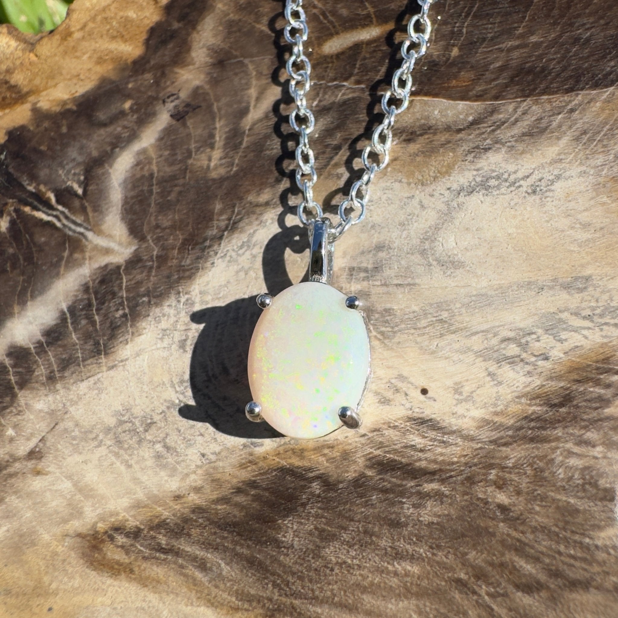 1.2ct Coober Pedy Opal Pendant Necklace ~ 'Lamington Canopy' | 925 Sterling Silver | Solid Australian Opal