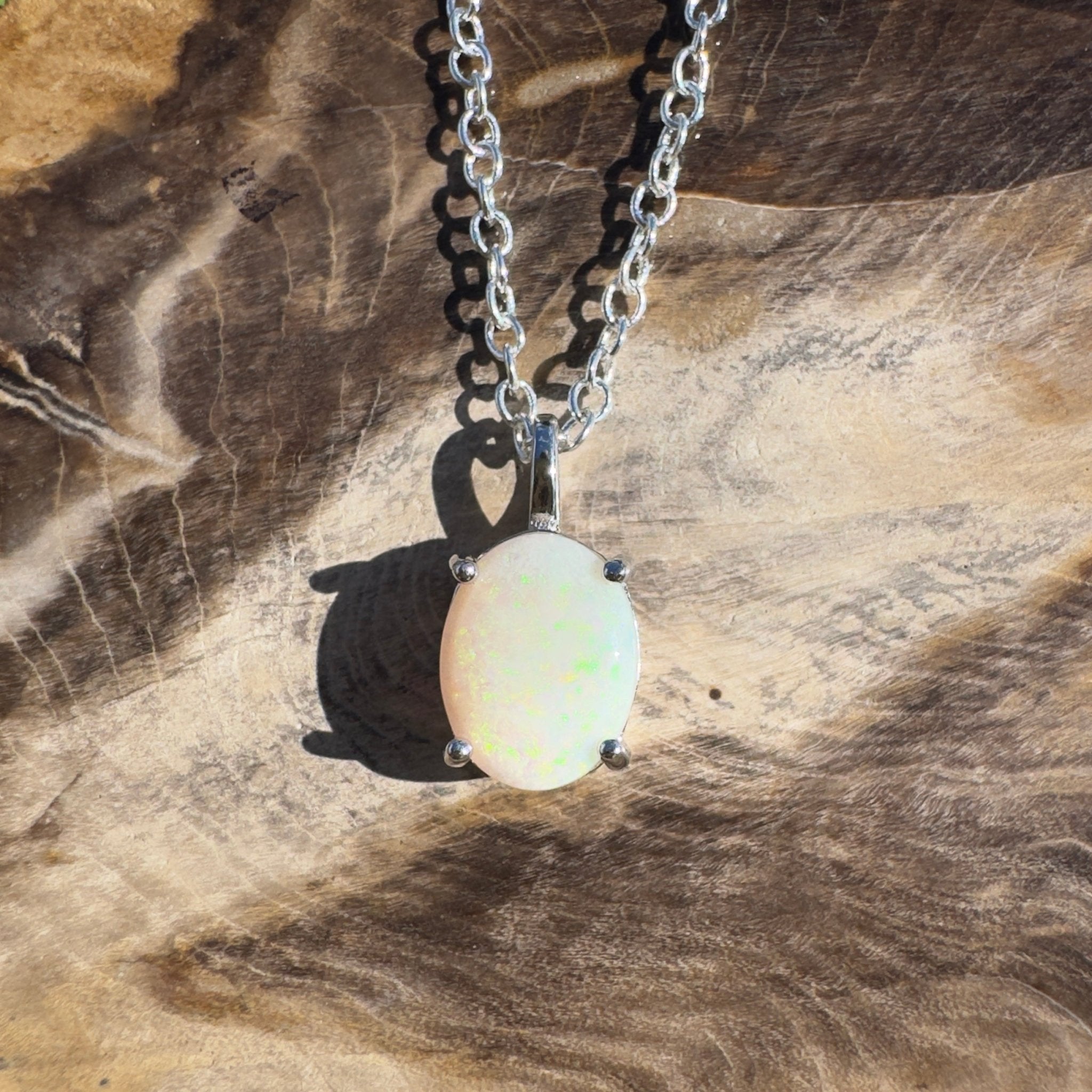 1.2ct Coober Pedy Opal Pendant Necklace ~ 'Lamington Canopy' | 925 Sterling Silver | Solid Australian Opal