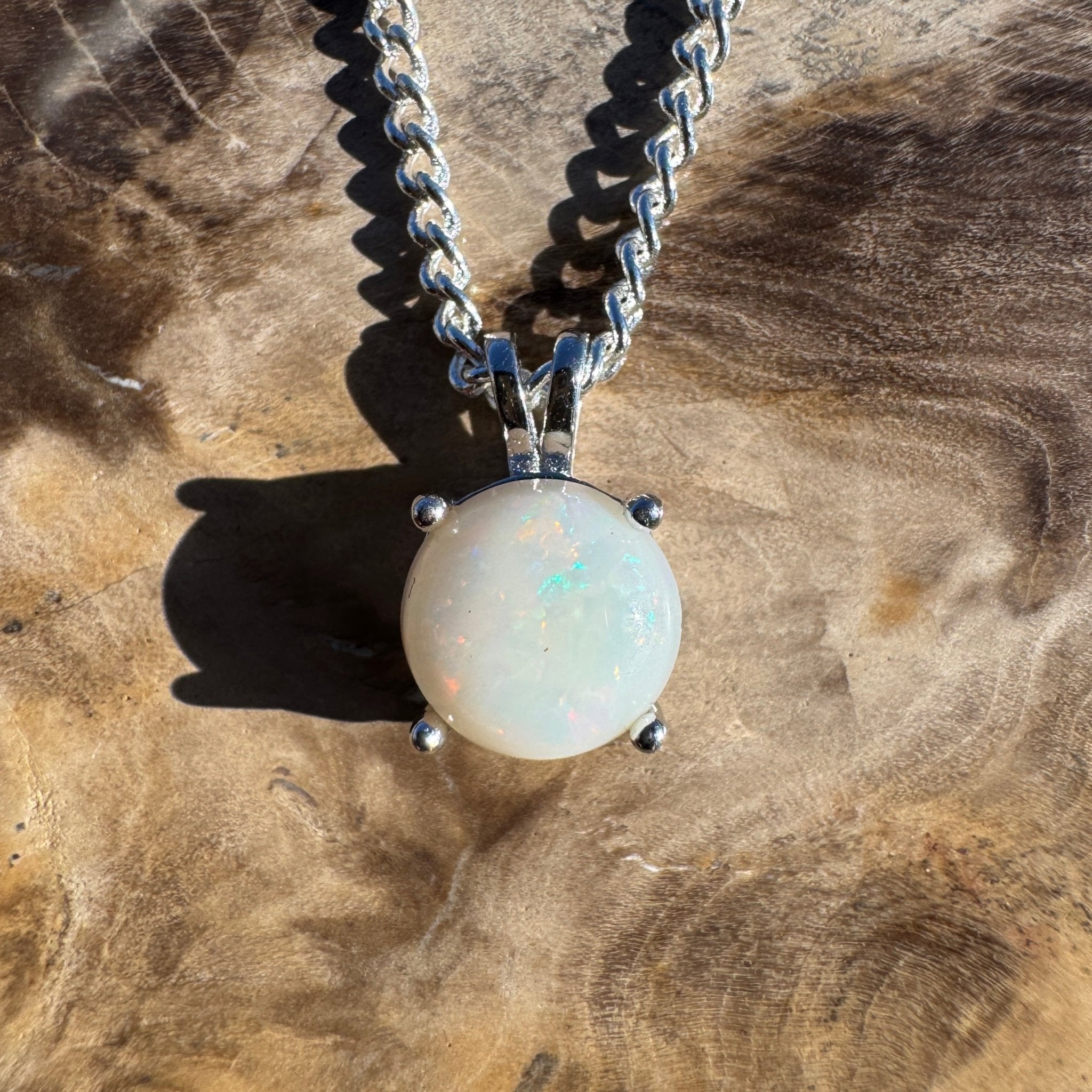 1.2ct Coober Pedy Opal Pendant Necklace ~ 'Lorne Glow' | 925 Sterling Silver | Solid Australian Opal