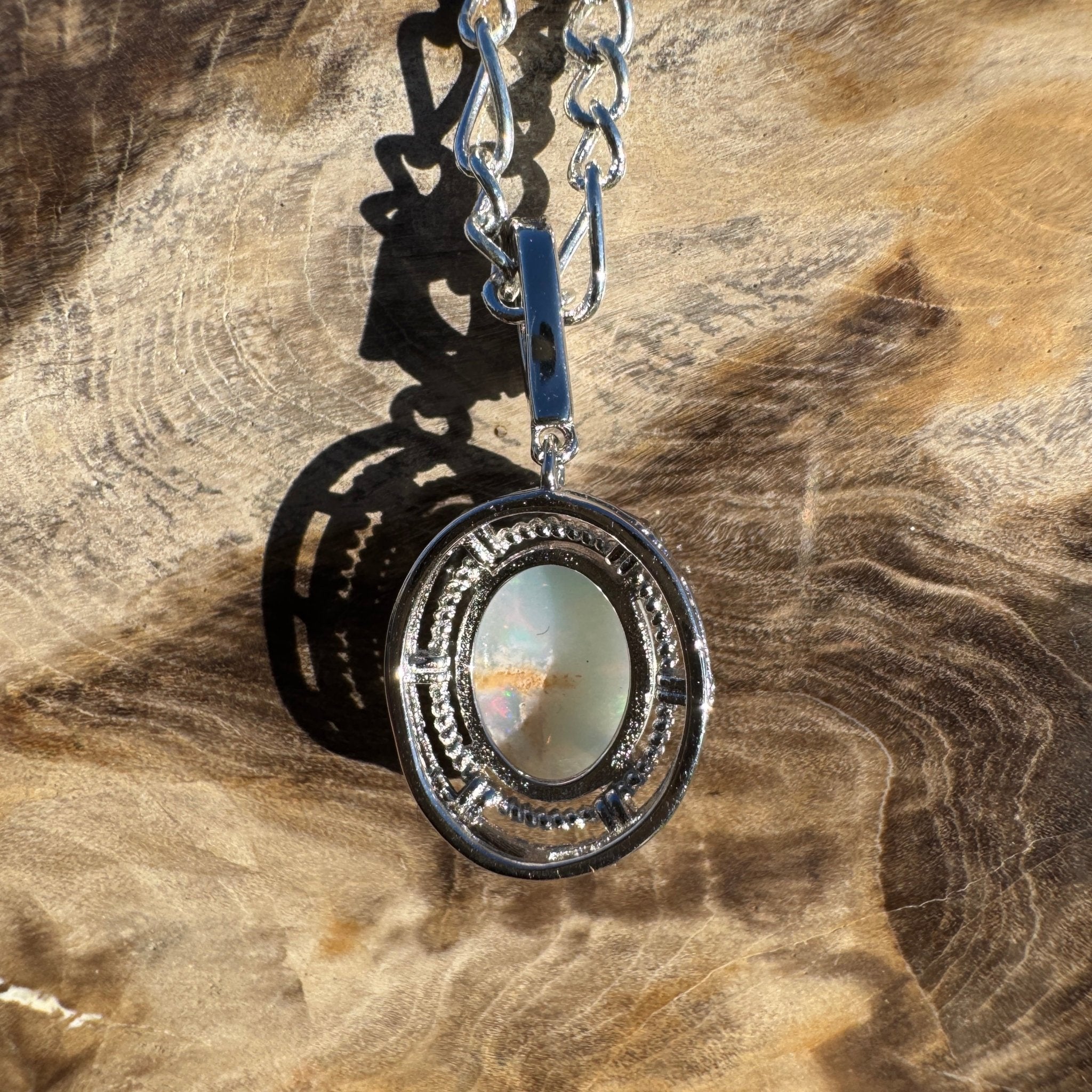 1.2ct Coober Pedy Opal Pendant Necklace ~ 'Maria Island Twilight' | 925 Sterling Silver | Solid Australian Opal