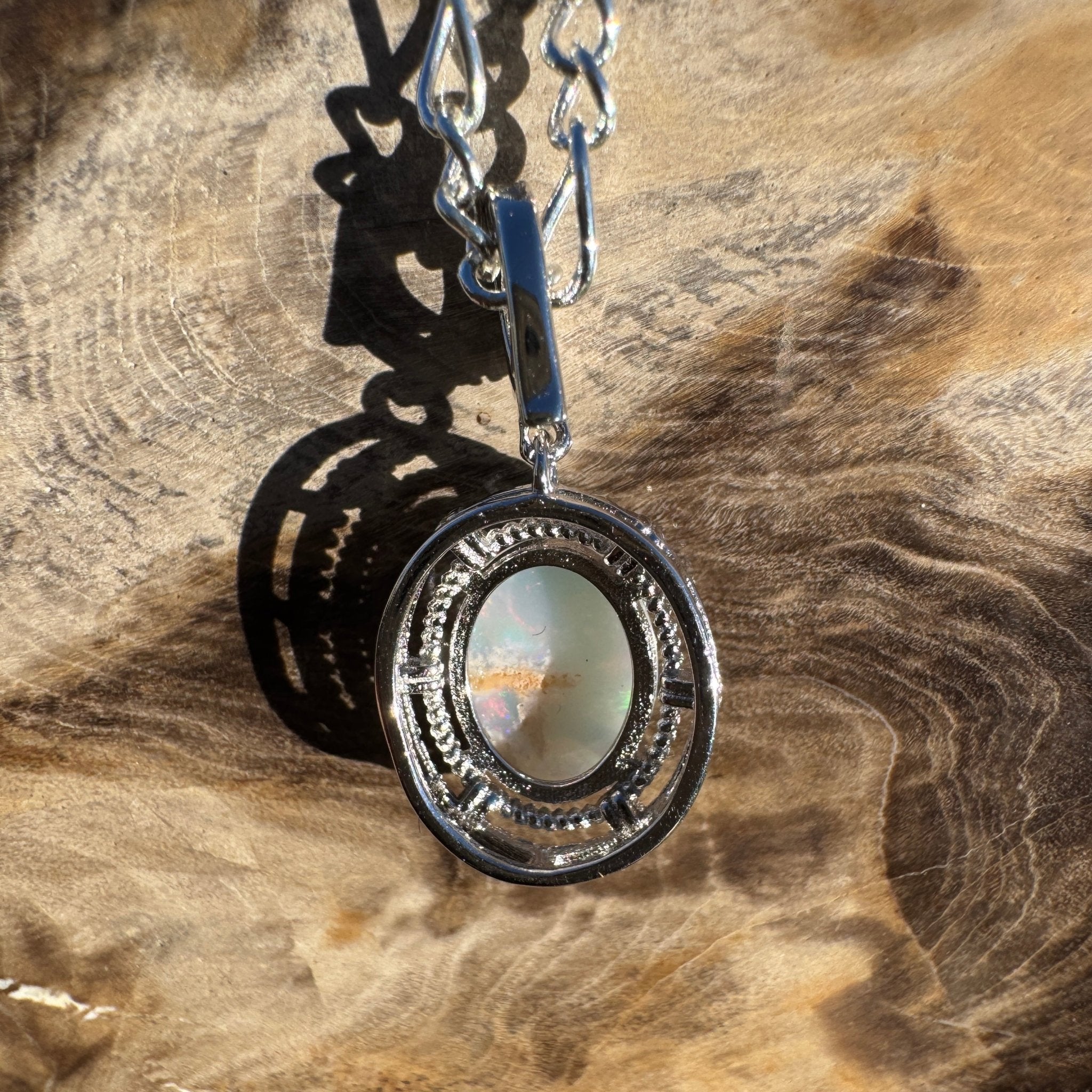 1.2ct Coober Pedy Opal Pendant Necklace ~ 'Maria Island Twilight' | 925 Sterling Silver | Solid Australian Opal