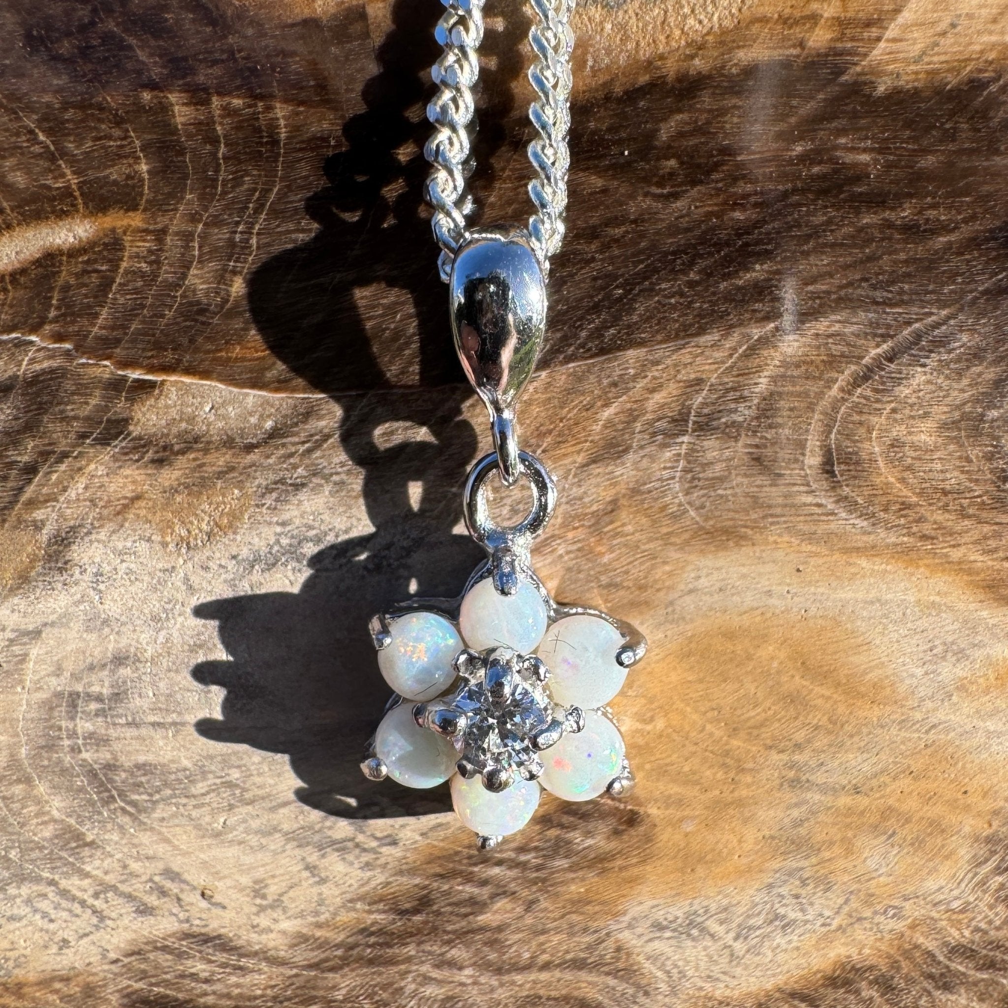 1.2ct Coober Pedy Opal Pendant Necklace ~ 'Melrose Verdant' | 925 Sterling Silver | Solid Australian Opal