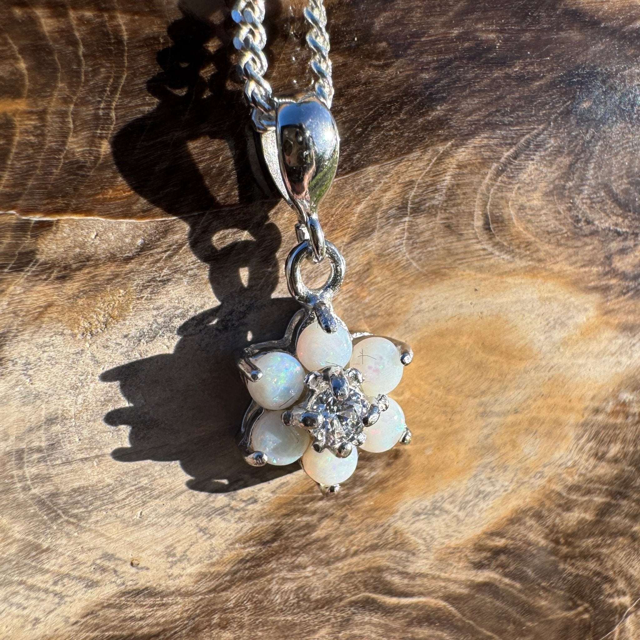 1.2ct Coober Pedy Opal Pendant Necklace ~ 'Melrose Verdant' | 925 Sterling Silver | Solid Australian Opal