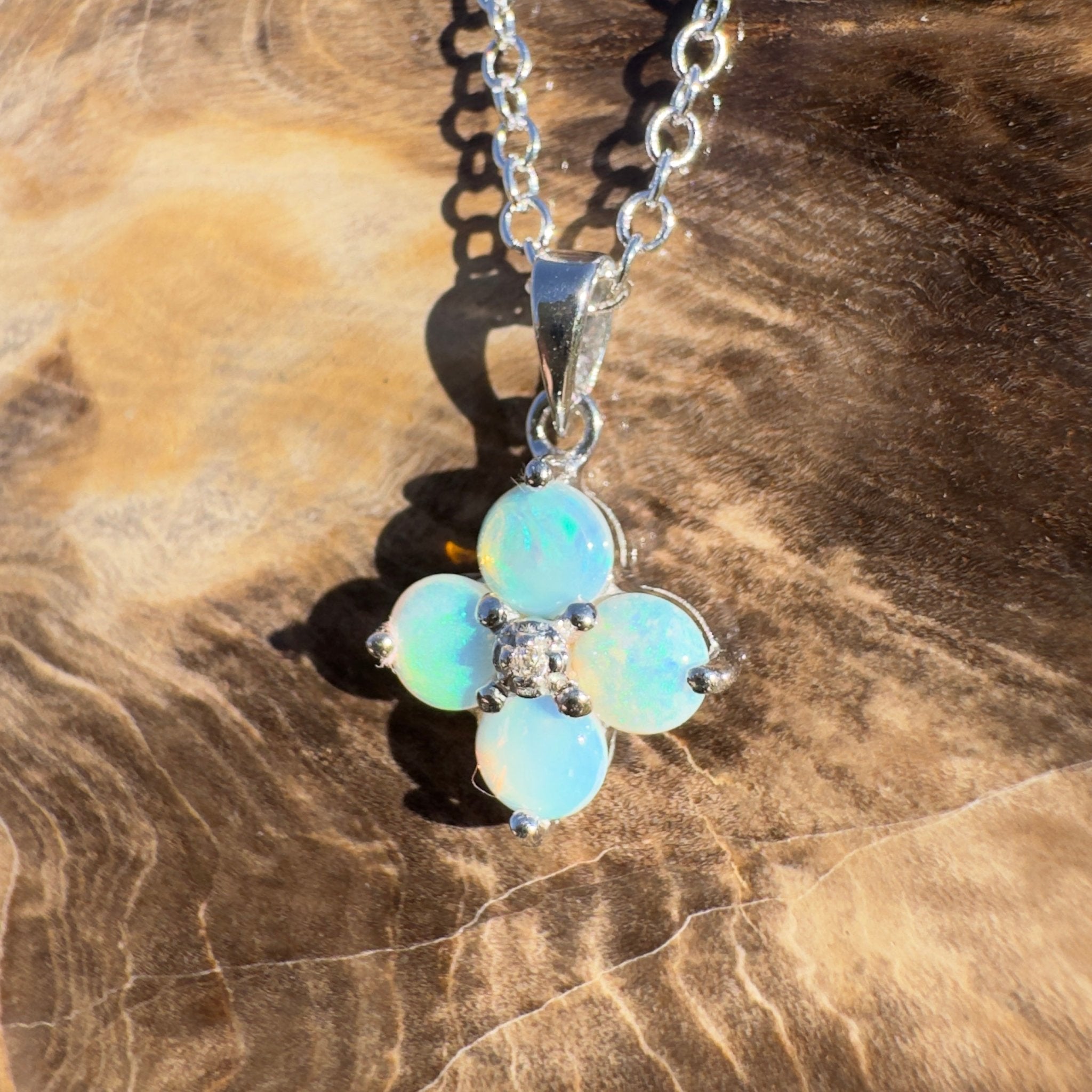1.2ct Coober Pedy Opal Pendant Necklace ~ 'Mornington Memories' | 925 Sterling Silver | Solid Australian Opal