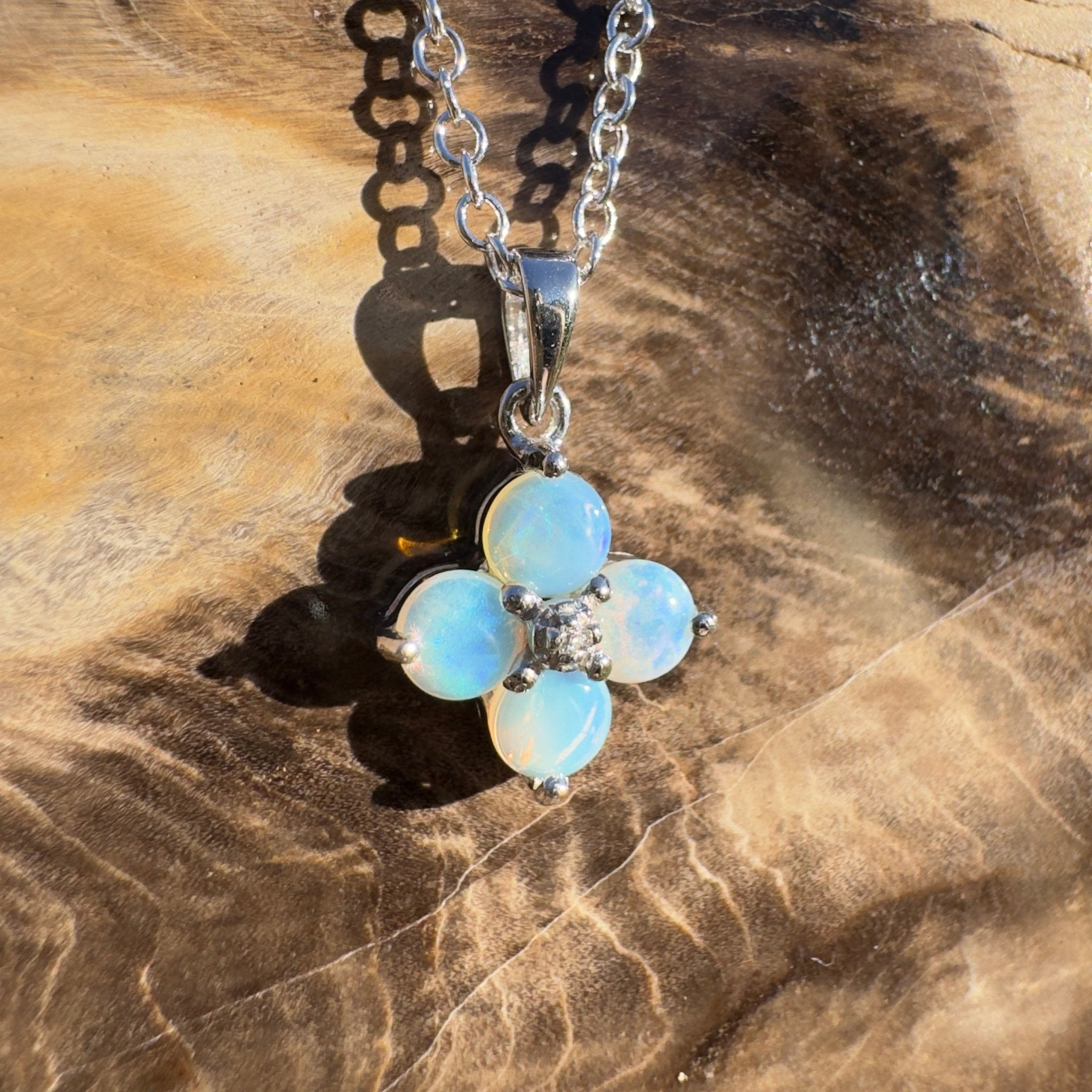 1.2ct Coober Pedy Opal Pendant Necklace ~ 'Mornington Memories' | 925 Sterling Silver | Solid Australian Opal