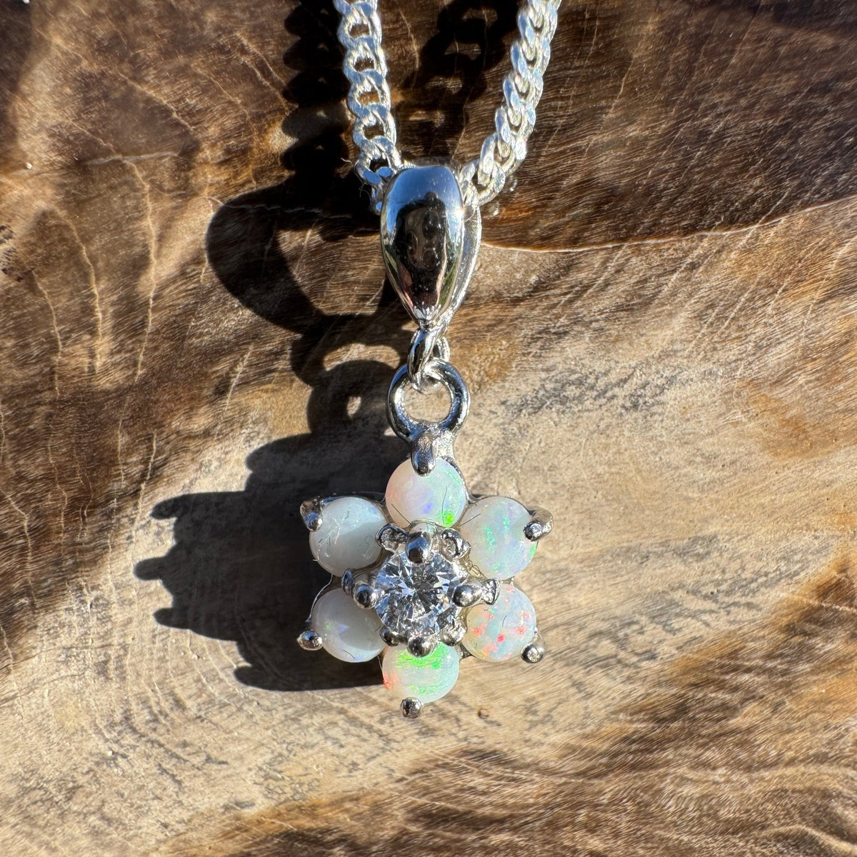 1.2ct Coober Pedy Opal Pendant Necklace ~ 'Orroroo Sunrise' | 925 Sterling Silver | Solid Australian Opal