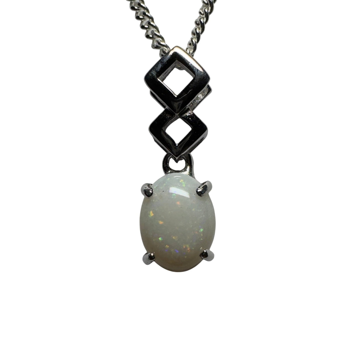 1.2ct Coober Pedy Opal Pendant Necklace ~ 'Whitehaven Wonder' | 925 Sterling Silver | Solid Australian Opal