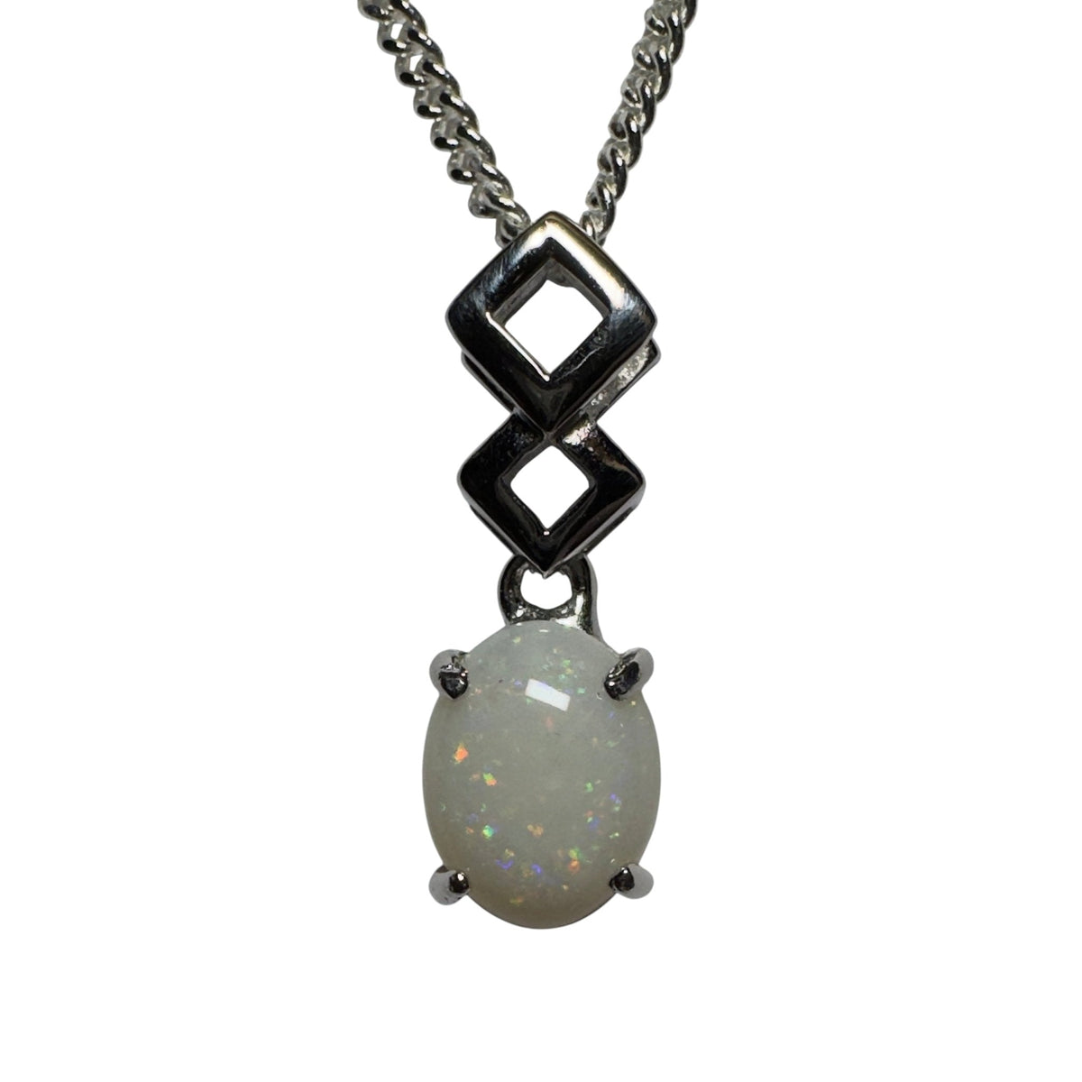 1.2ct Coober Pedy Opal Pendant Necklace ~ 'Whitehaven Wonder' | 925 Sterling Silver | Solid Australian Opal