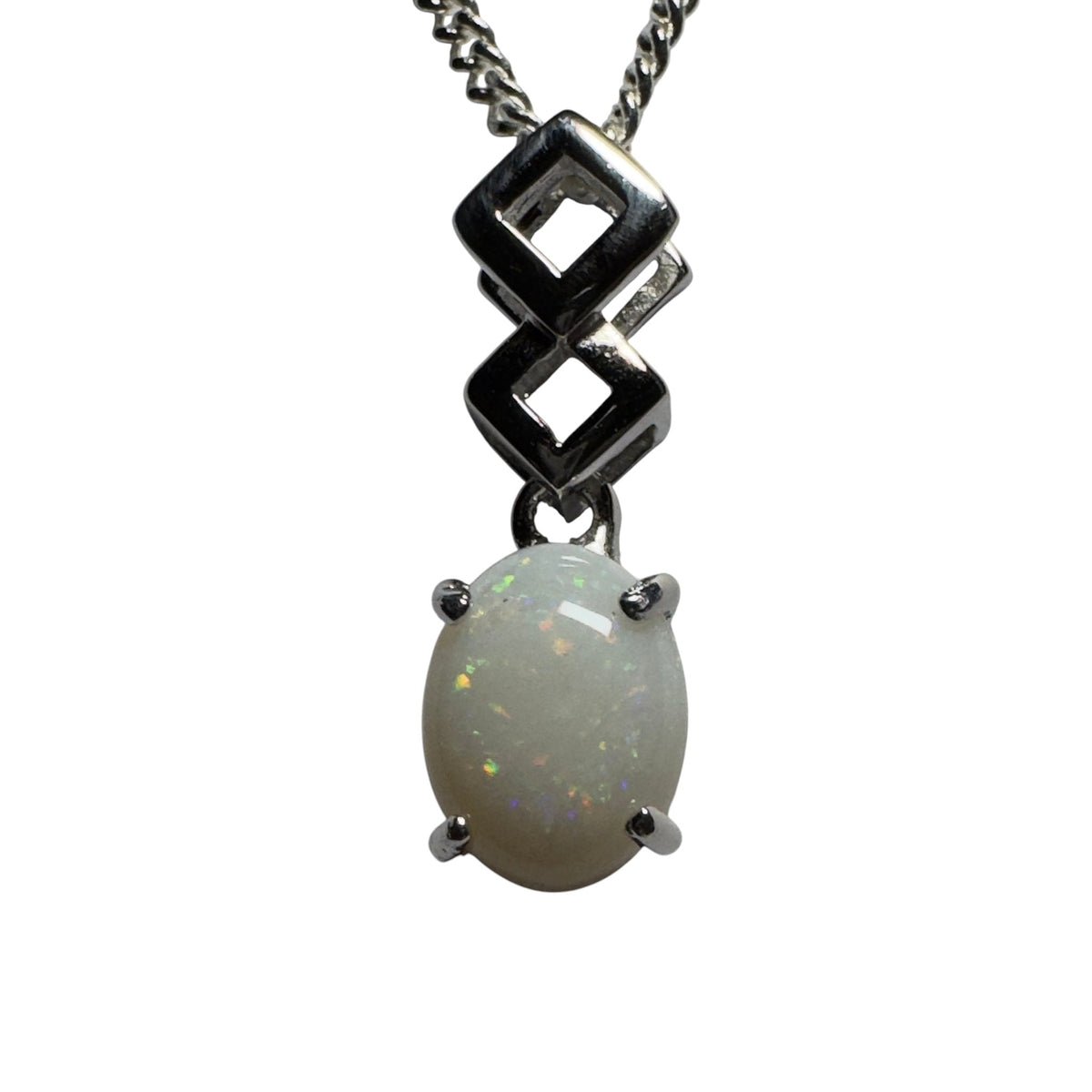 1.2ct Coober Pedy Opal Pendant Necklace ~ 'Whitehaven Wonder' | 925 Sterling Silver | Solid Australian Opal