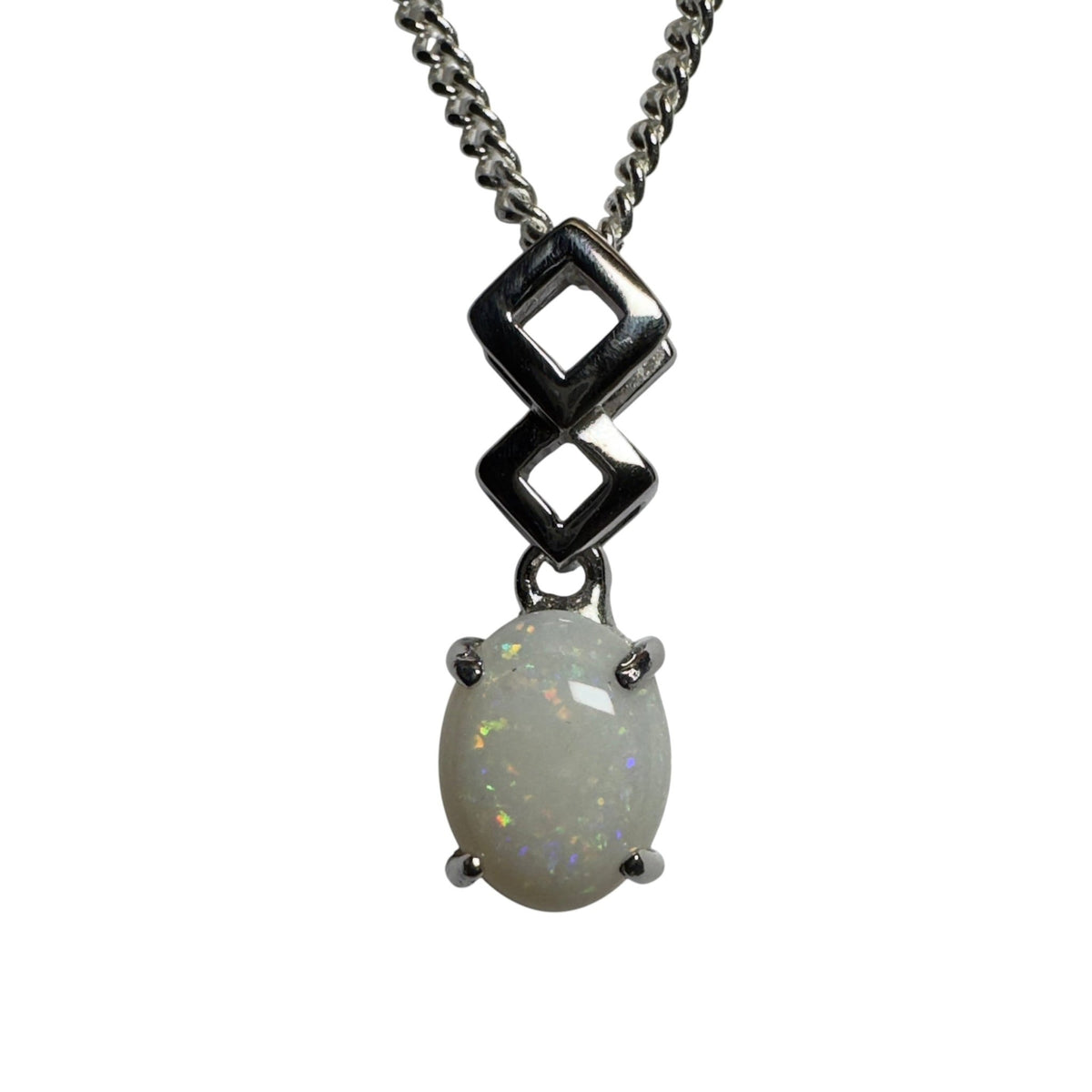 1.2ct Coober Pedy Opal Pendant Necklace ~ 'Whitehaven Wonder' | 925 Sterling Silver | Solid Australian Opal