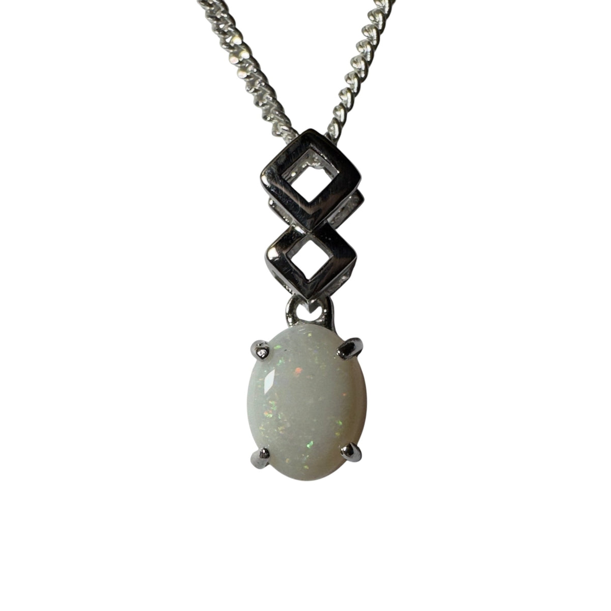 1.2ct Coober Pedy Opal Pendant Necklace ~ 'Whitehaven Wonder' | 925 Sterling Silver | Solid Australian Opal