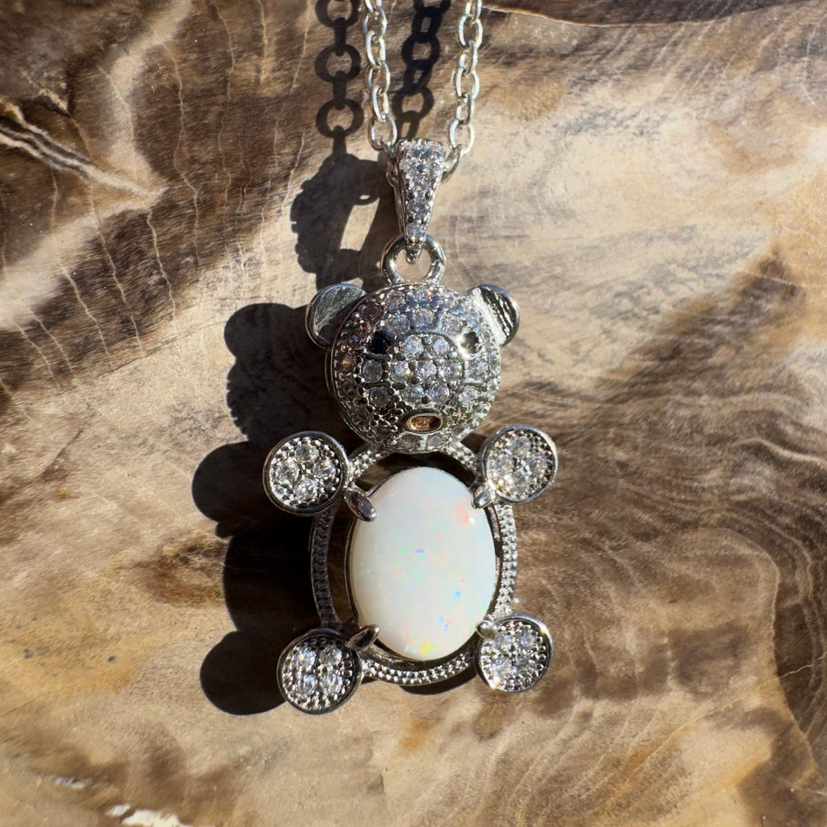 1.2ct Coober Pedy Opal Pendant Necklace ~ 'Wineglass Glimmer' | 925 Sterling Silver | Solid Australian Opal
