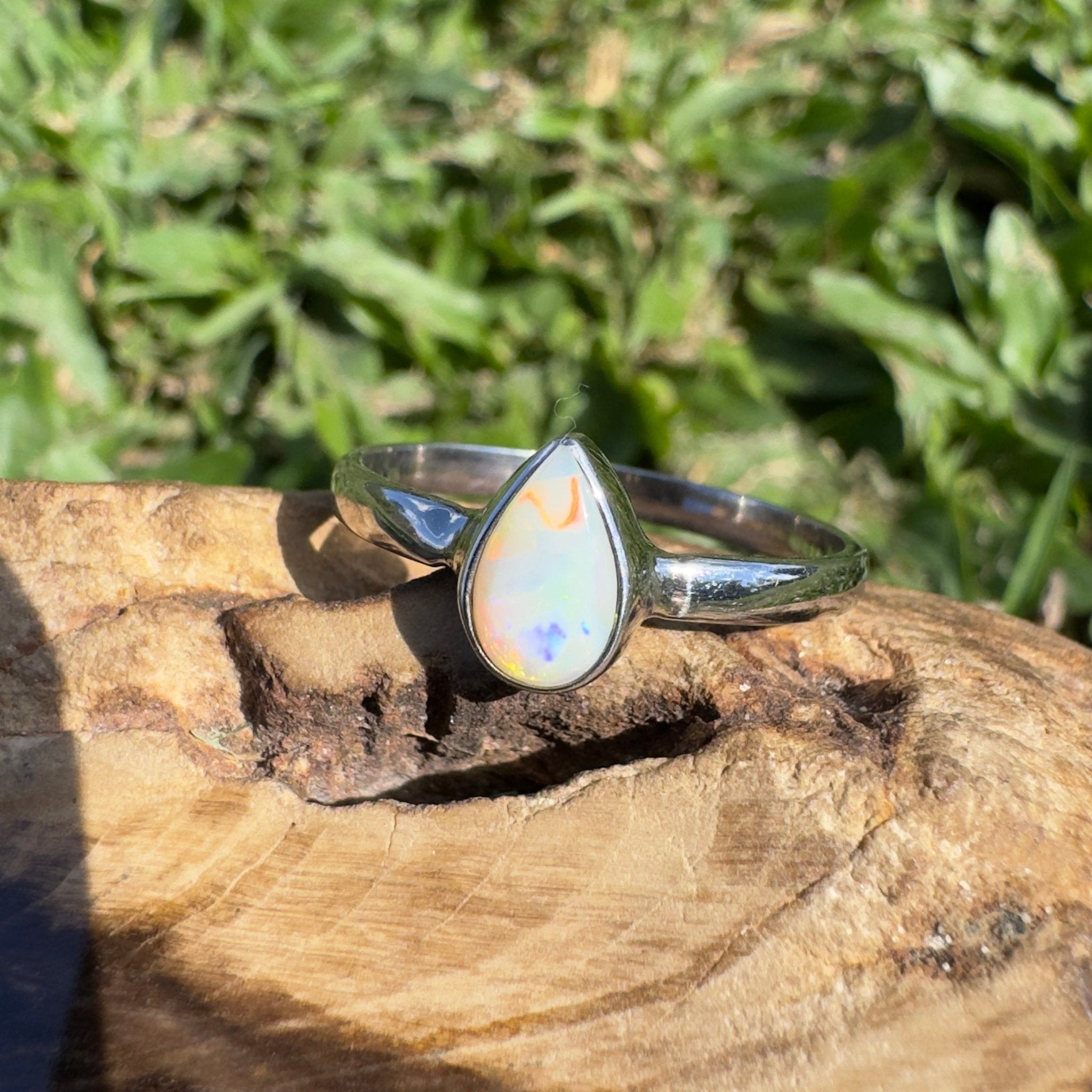 1.2ct Coober Pedy Opal Ring ~ 'Broome Starlight' | 925 Sterling Silver | Solid Australian Opal