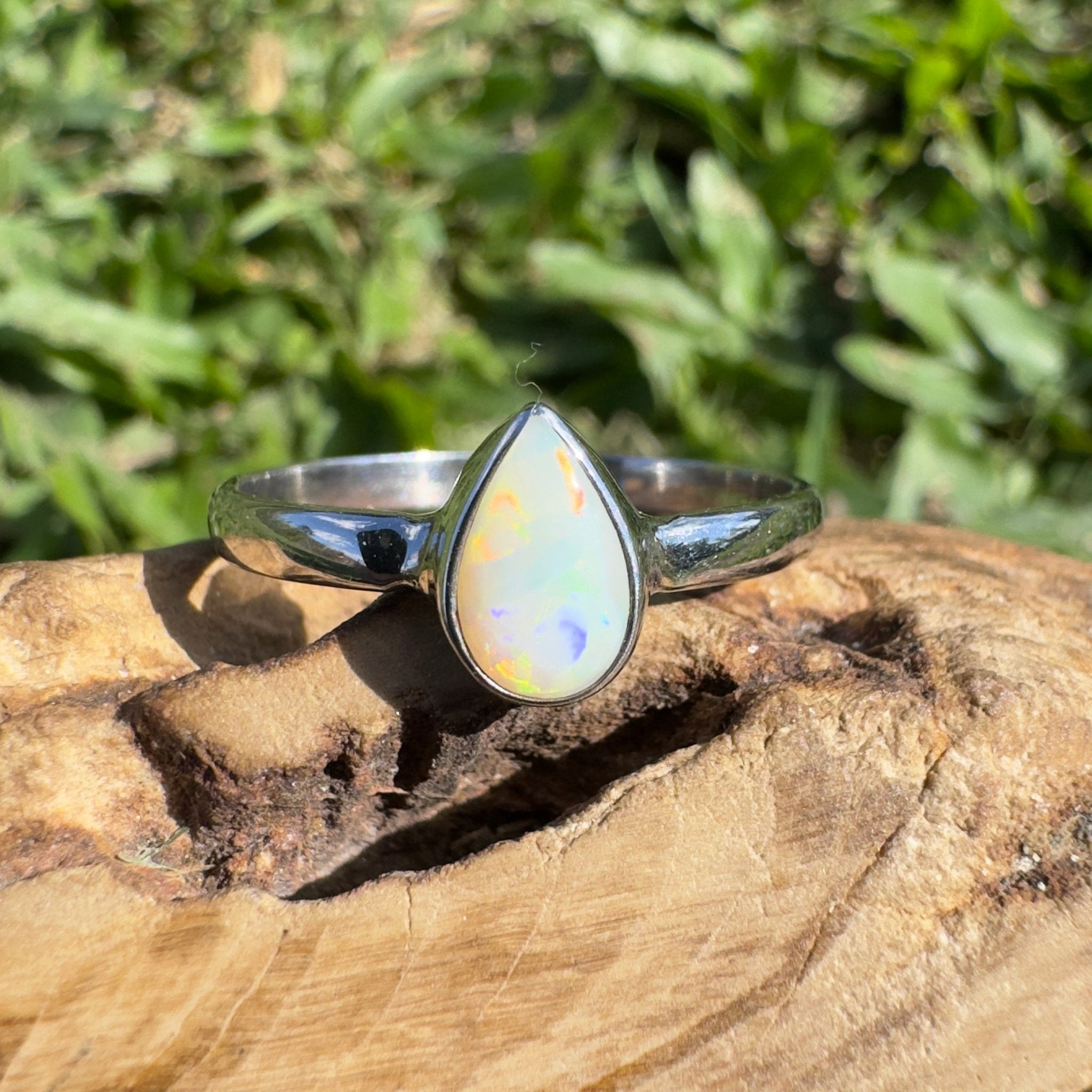 1.2ct Coober Pedy Opal Ring ~ 'Broome Starlight' | 925 Sterling Silver | Solid Australian Opal