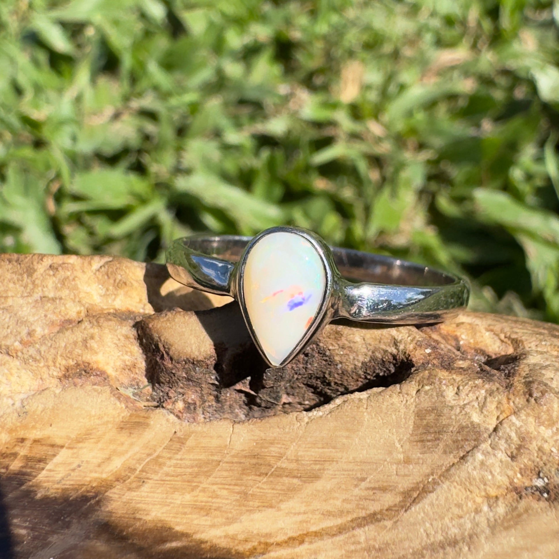 1.2ct Coober Pedy Opal Ring ~ 'Broome Starlight' | 925 Sterling Silver | Solid Australian Opal