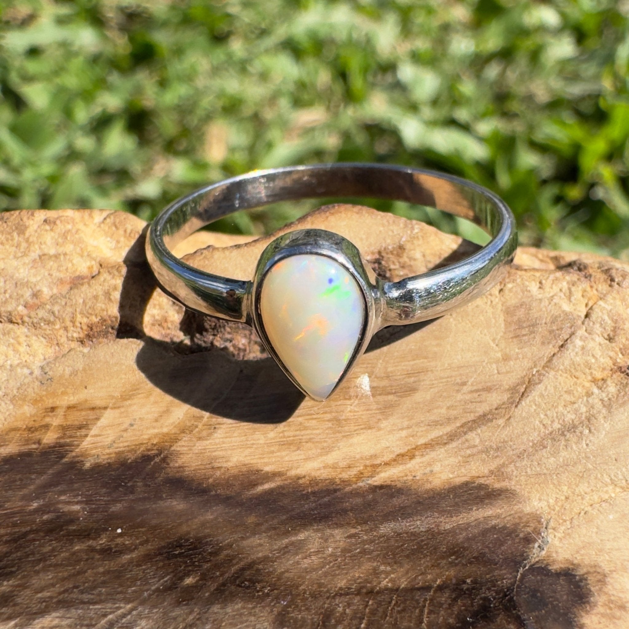 1.2ct Coober Pedy Opal Ring ~ 'Broome Starlight' | 925 Sterling Silver | Solid Australian Opal