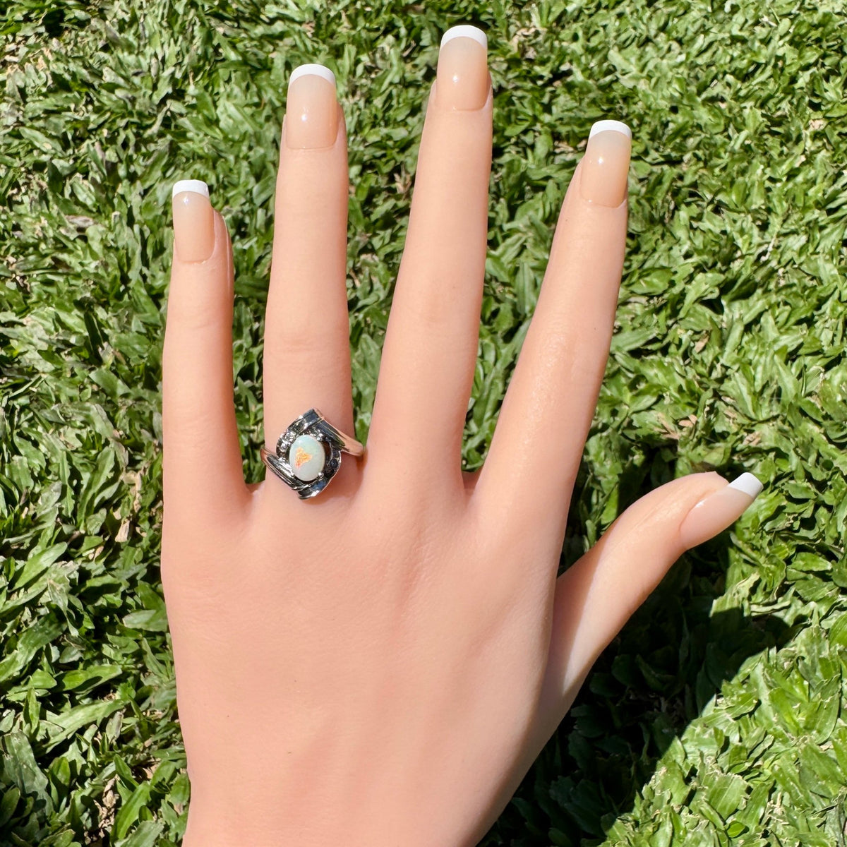1.2ct Coober Pedy Opal Ring ~ 'Maldon Firelight' | 925 Sterling Silver | Solid Australian Opal