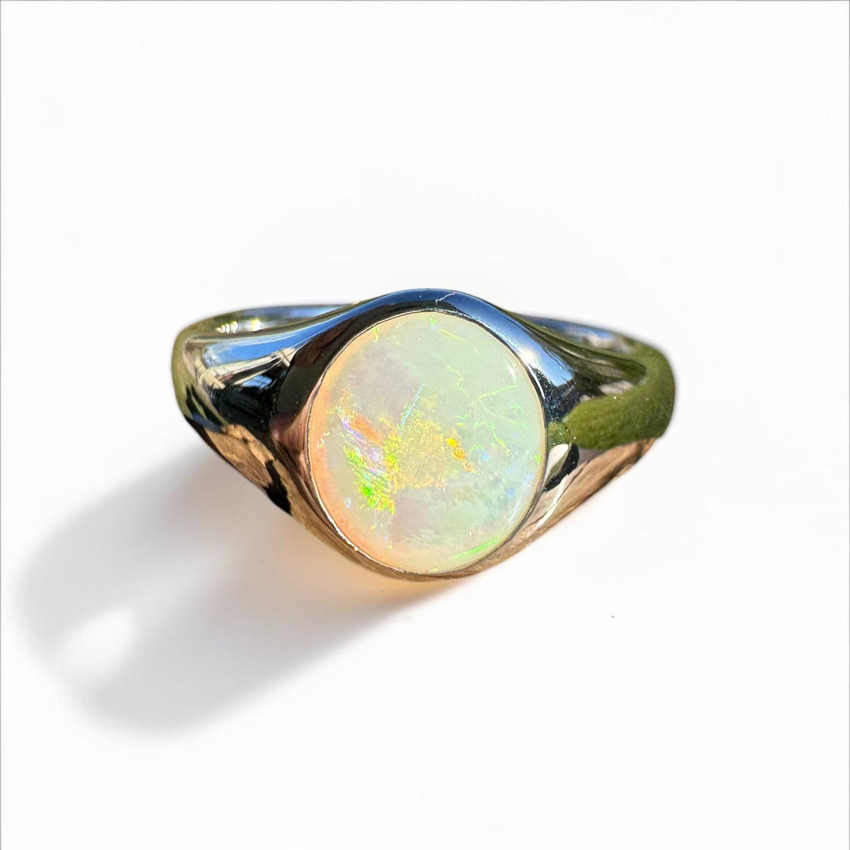 1.2ct Coober Pedy Opal Ring ~ 'Wilsons Prom Spectrum' | 925 Sterling Silver | Solid Australian Opal