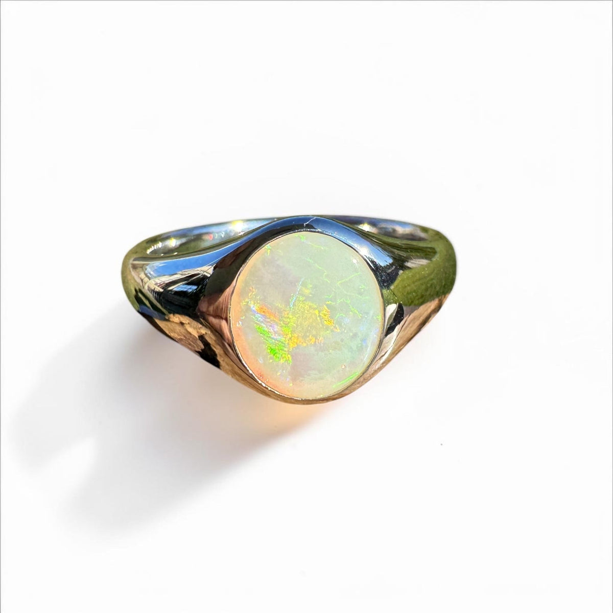 1.2ct Coober Pedy Opal Ring ~ 'Wilsons Prom Spectrum' | 925 Sterling Silver | Solid Australian Opal