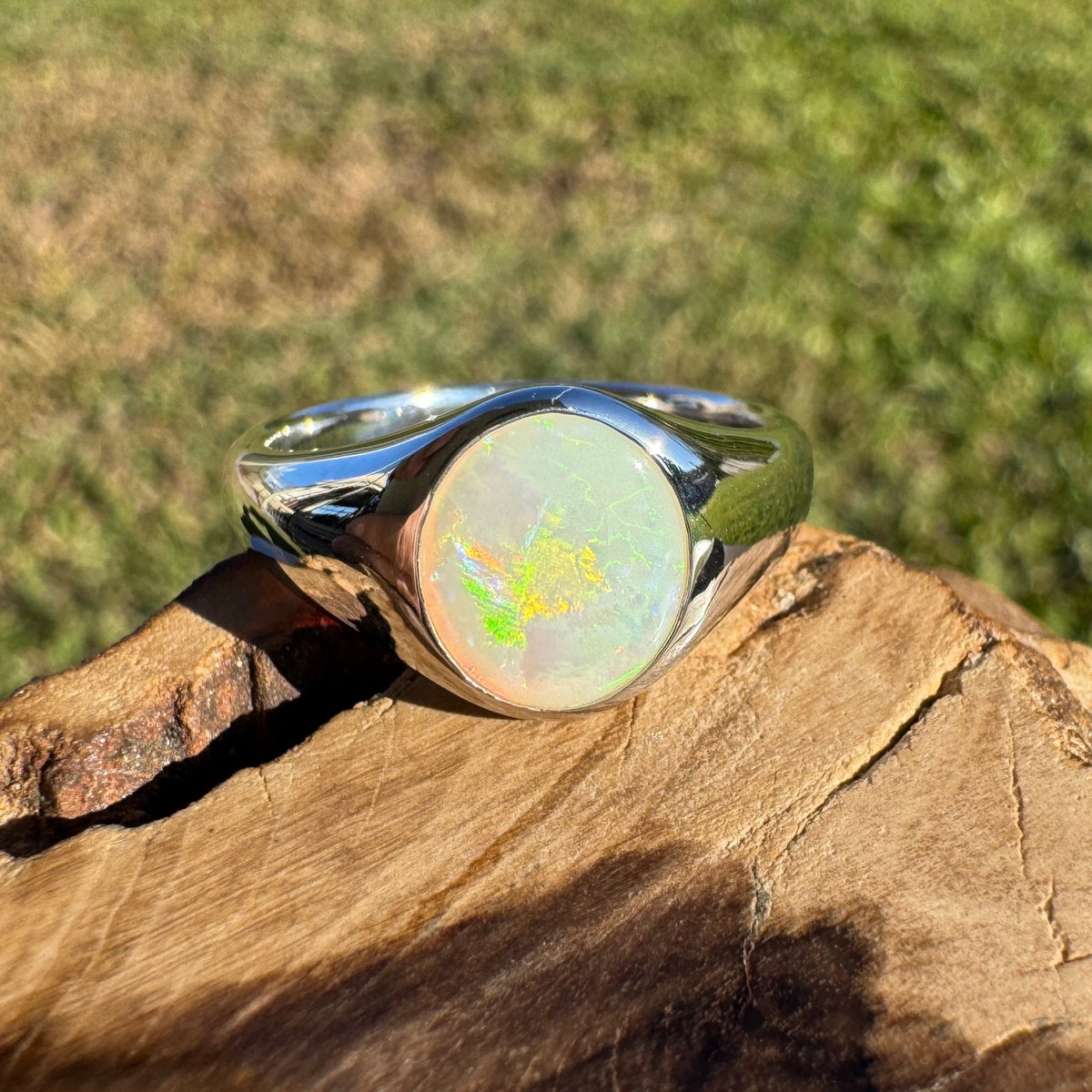 1.2ct Coober Pedy Opal Ring ~ 'Wilsons Prom Spectrum' | 925 Sterling Silver | Solid Australian Opal
