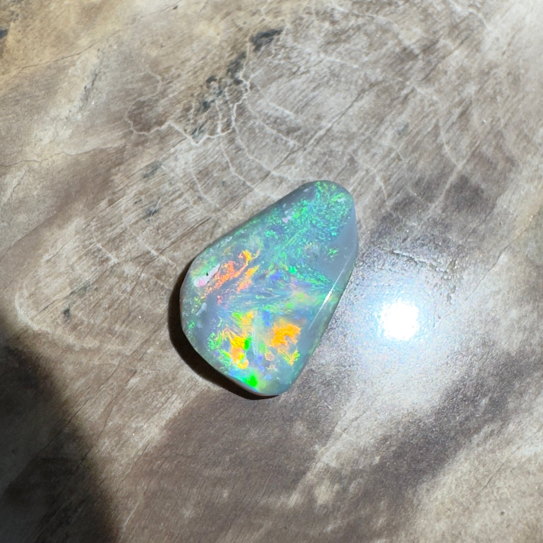 1.2ct Hand - Cut Solid Lightning Ridge Semi Black Opal